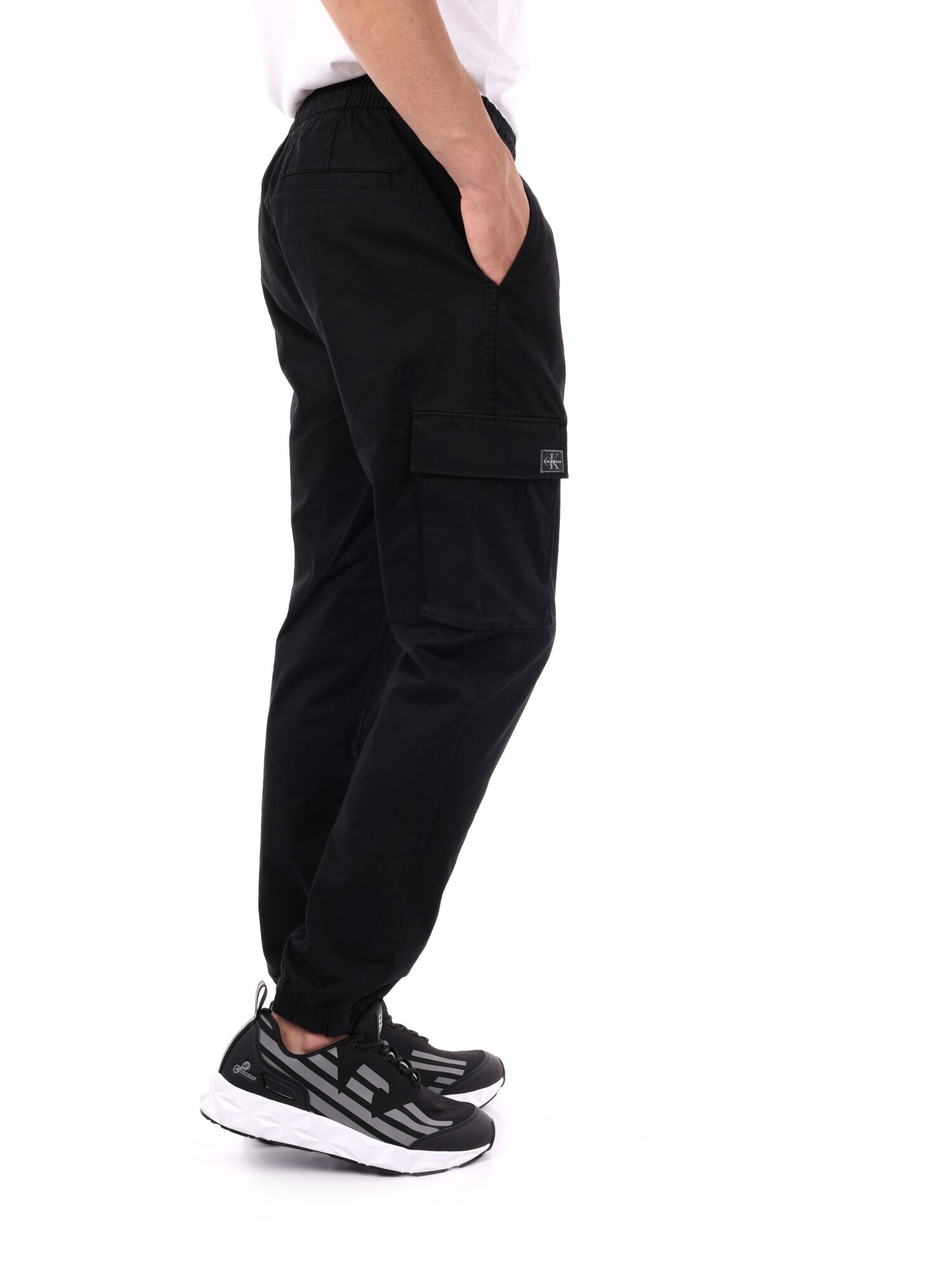 PANTALONE CARGO SKINNY CALVIN KLEIN JEANS DA UOMO NERO