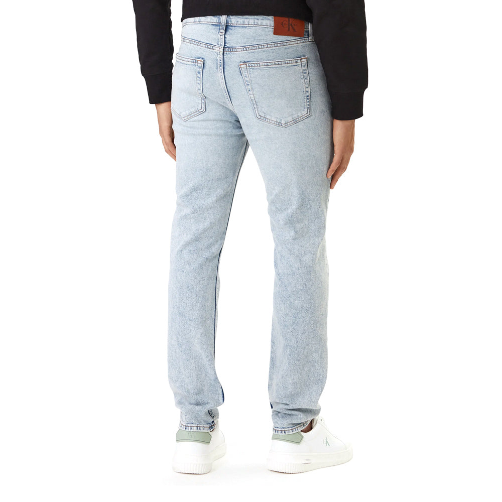 Jeans slim tapered da uomo Calvin Klein in denim marbled