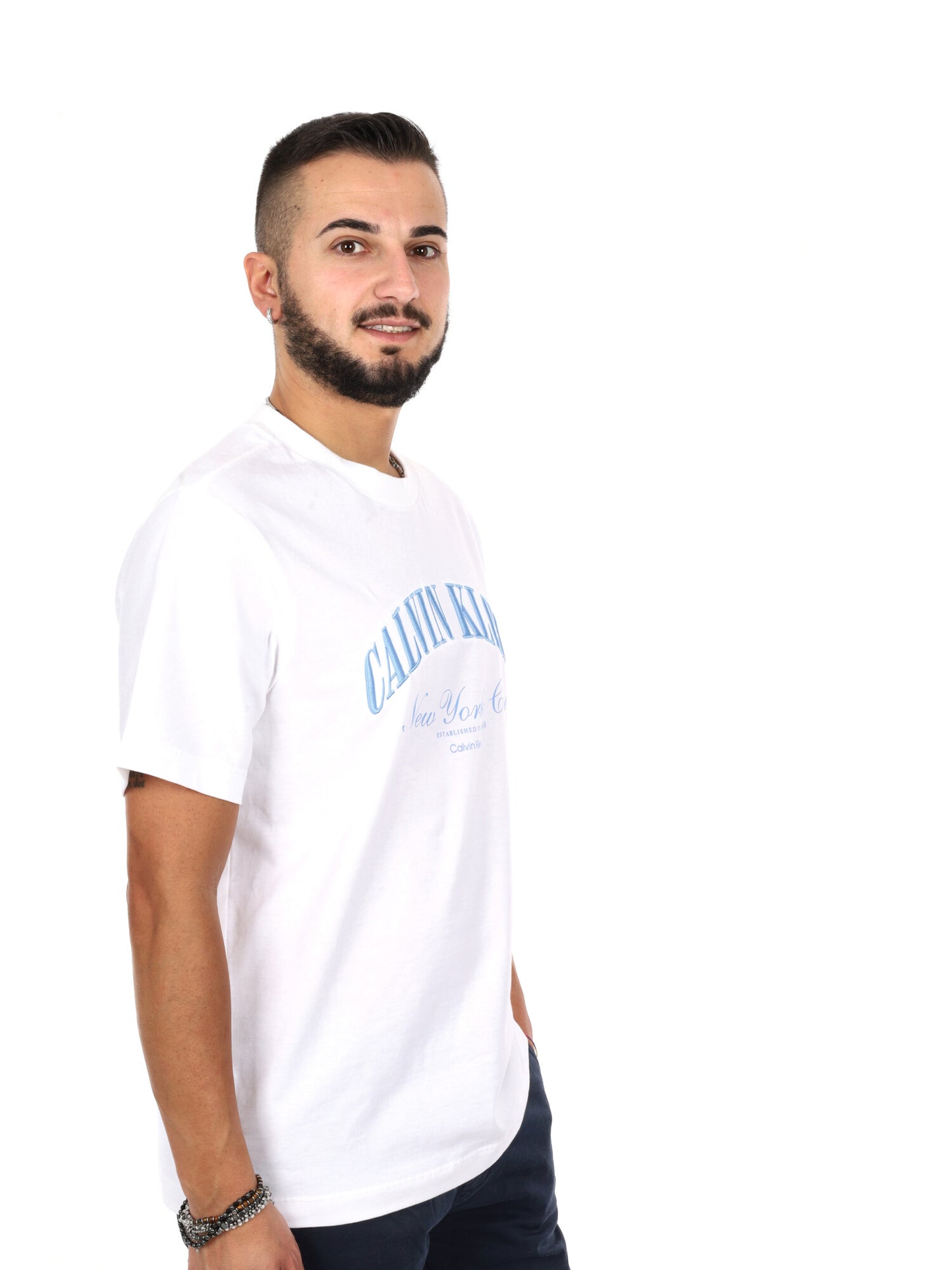 Calvin Klein 20S March Graphic, t-shirt uomo bianca in cotone