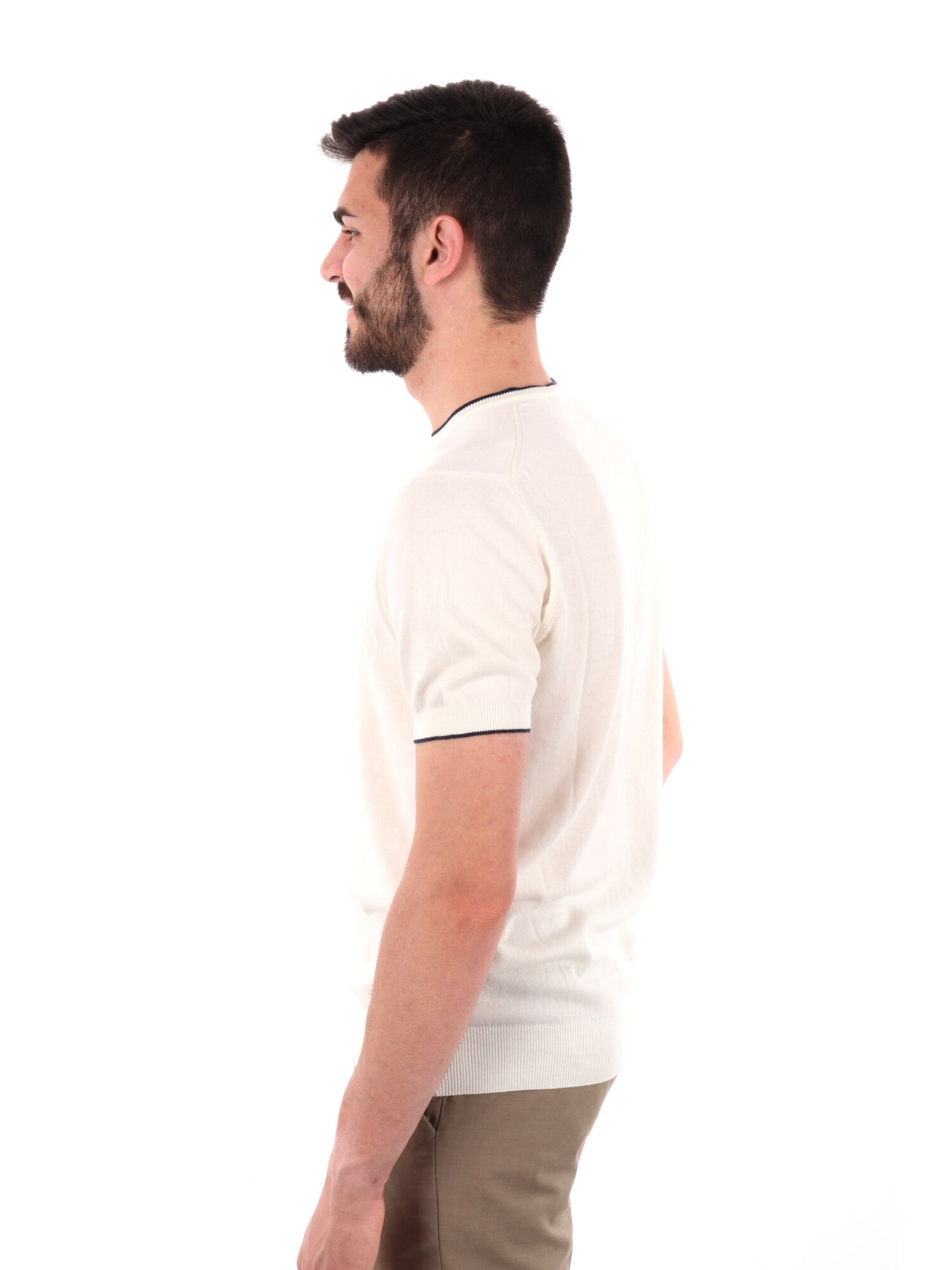F.B. T-SHIRT MAGLIA - BIANCO-BLU