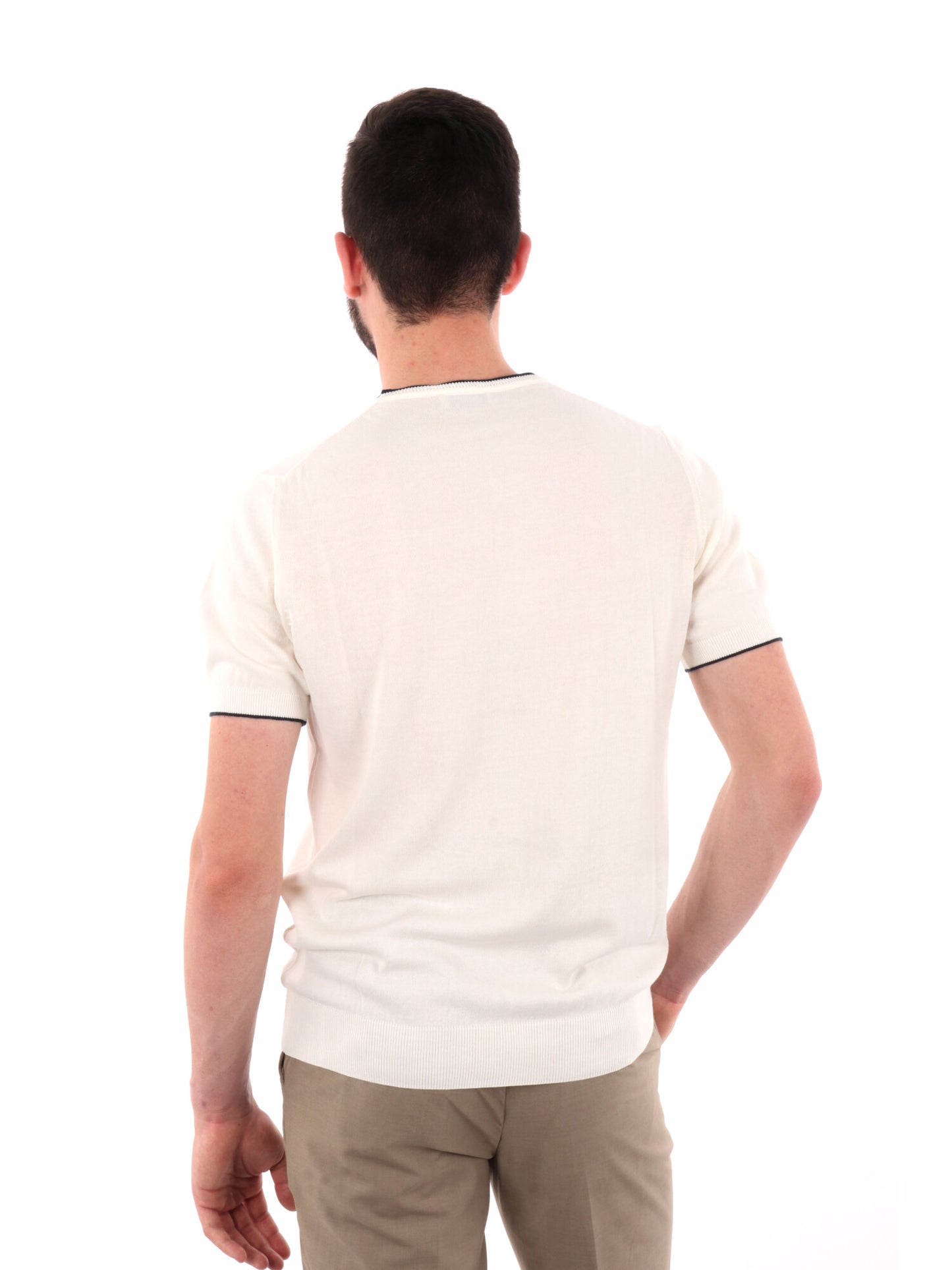 F.B. T-SHIRT MAGLIA - BIANCO-BLU