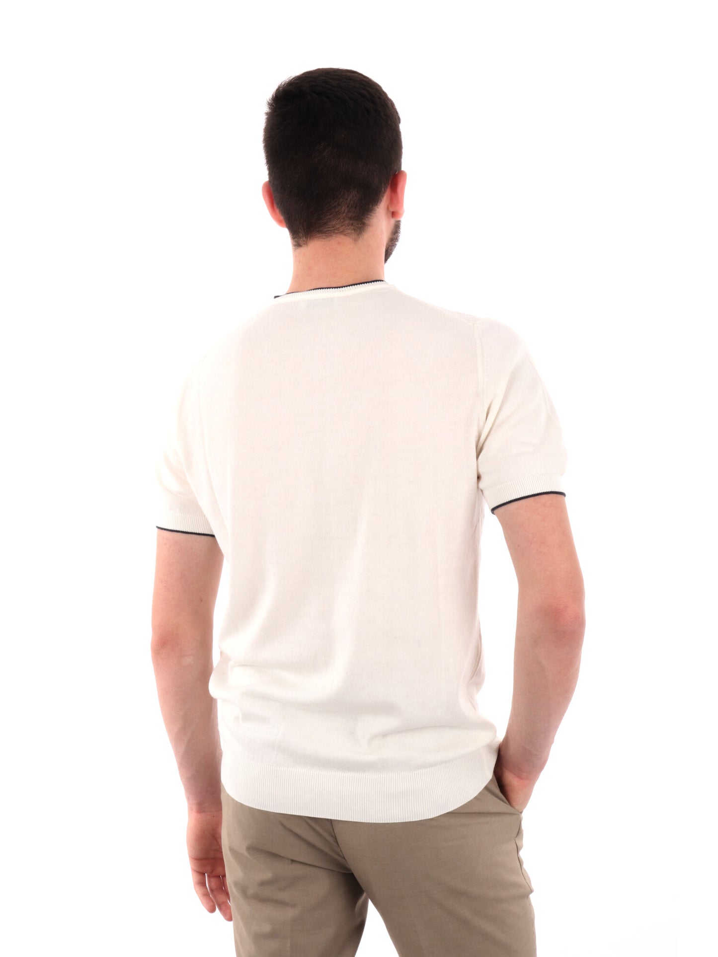 F.B. T-SHIRT MAGLIA - BIANCO-BLU
