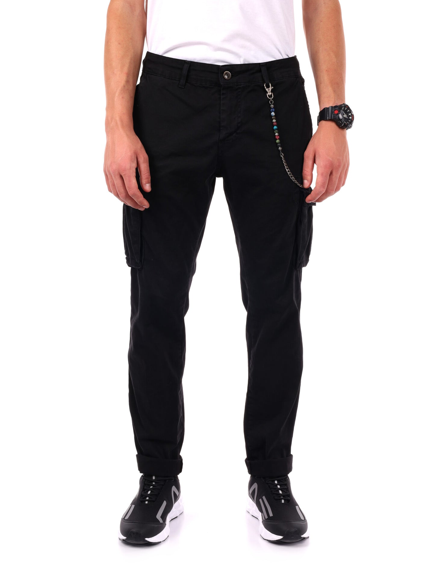 PANTALONE MOVIOLA CARGO+CATENA FB DA UOMO NERO