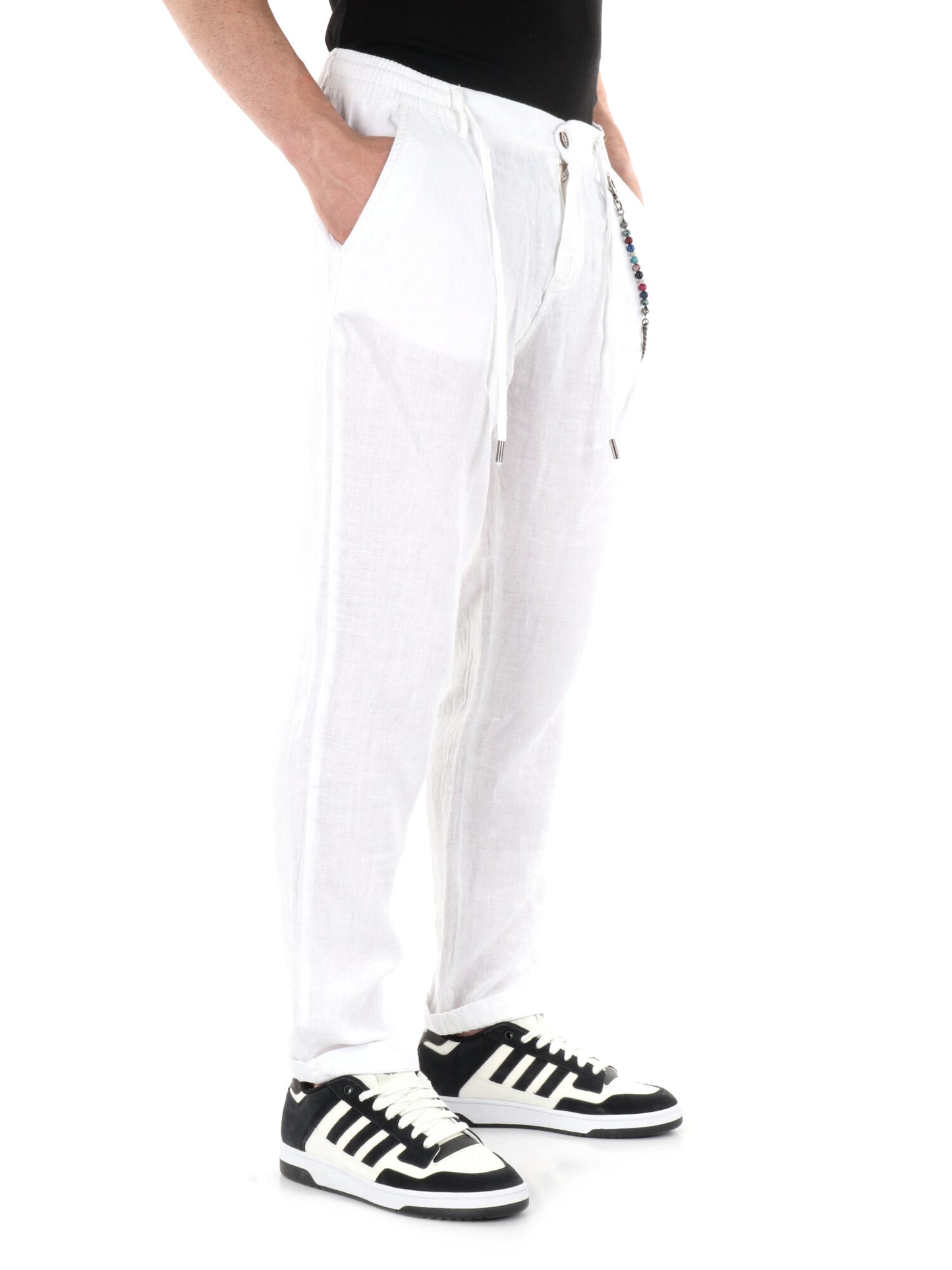 Pantaloni in lino bianco Navona Catena da uomo, eleganza e comfort estivo