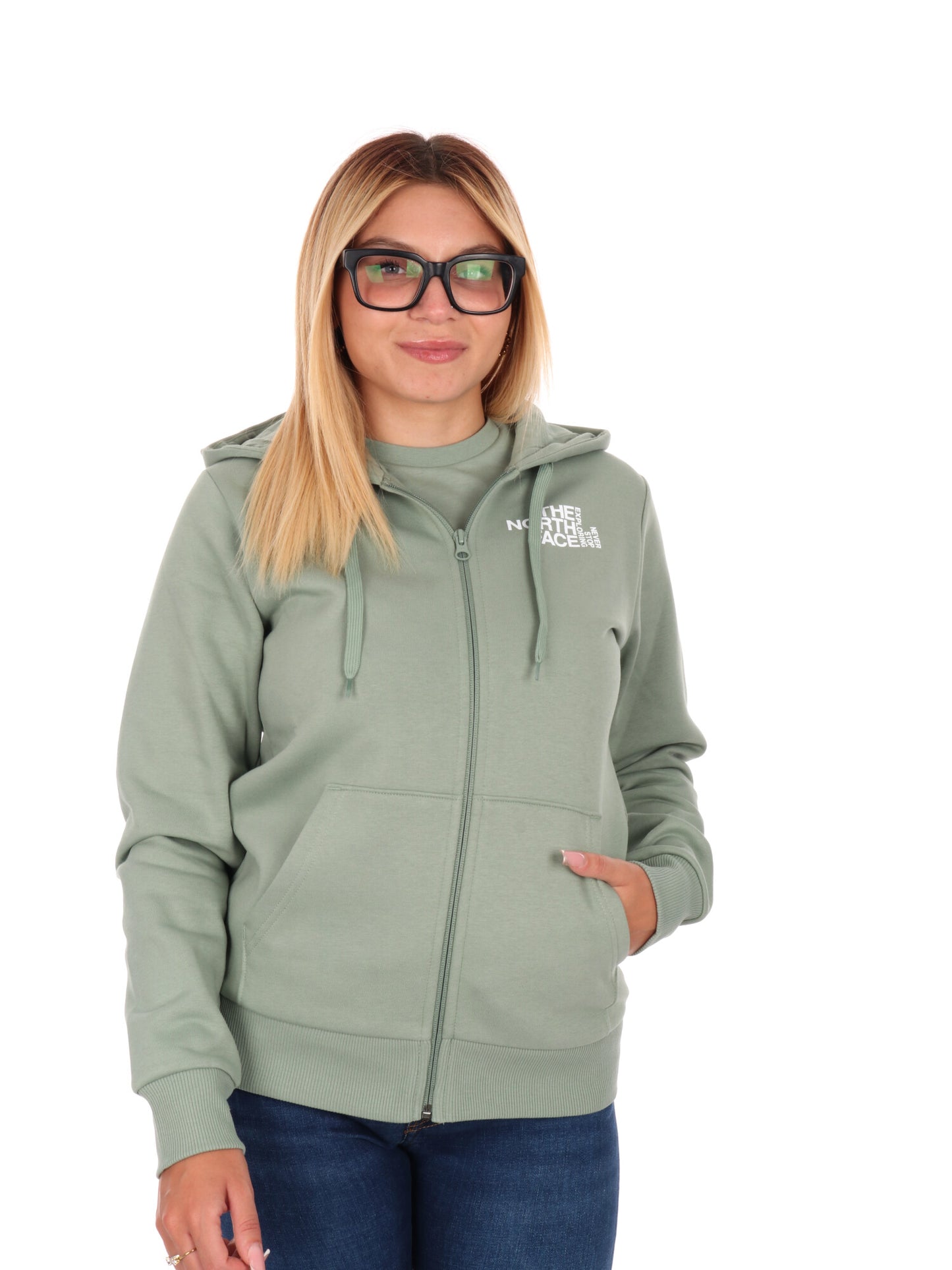 FELPA FULL ZIP E CAPPUCCIO THE NORTH FACE DA DONNA SALVIA