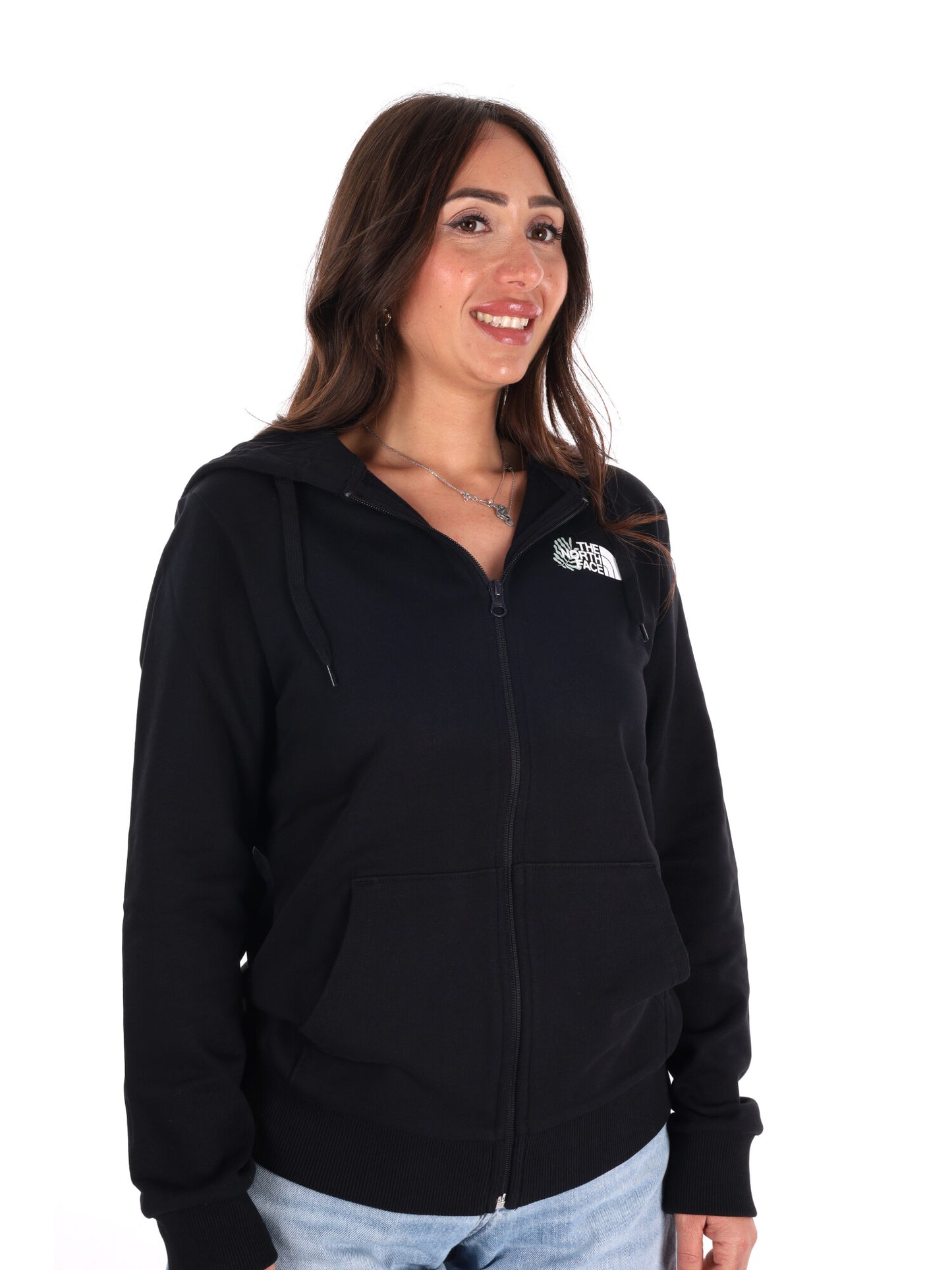 Felpa The North Face Blanca full zip da donna nera