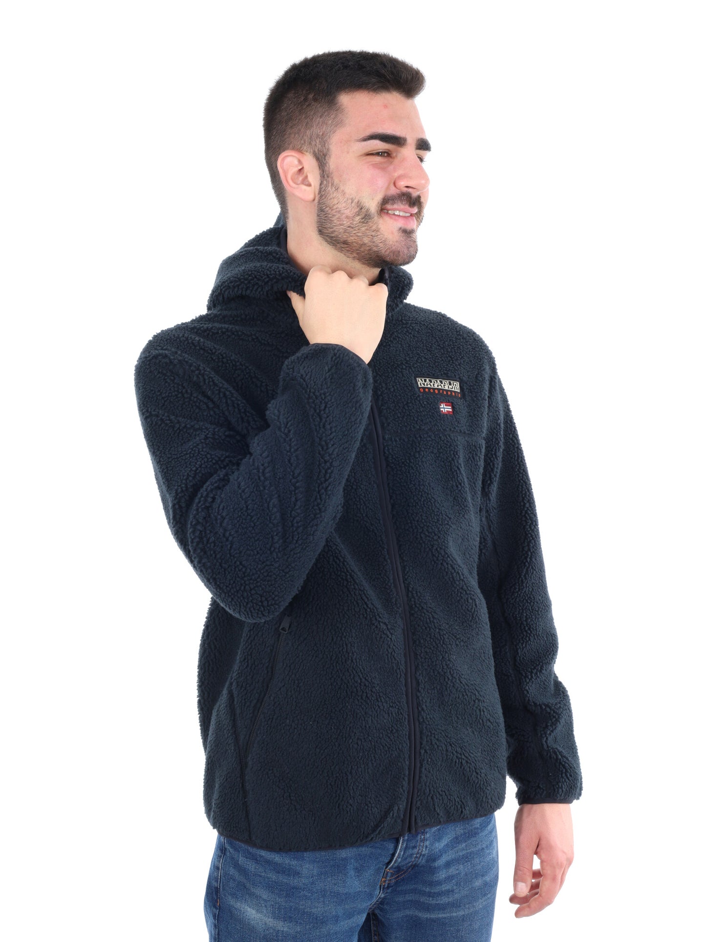 SHERPA CON CAPPUCCIO TYNIK NAPAPIJRI DA UOMO NERO