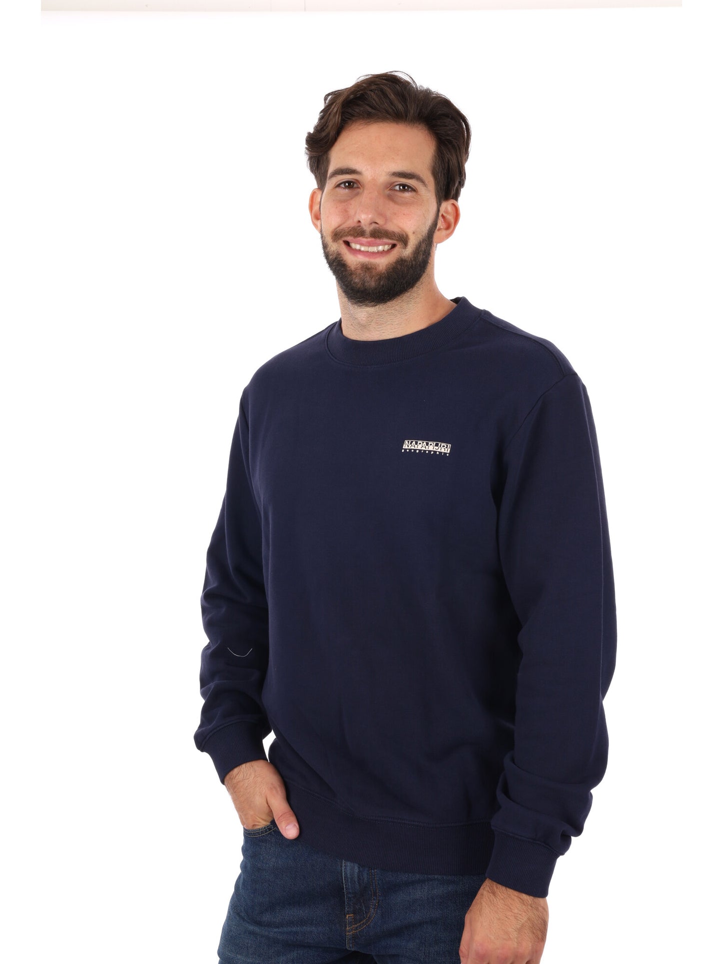 FELPA GIROCOLLO SMALLBOX NAPAPIJRI DA UOMO BLU