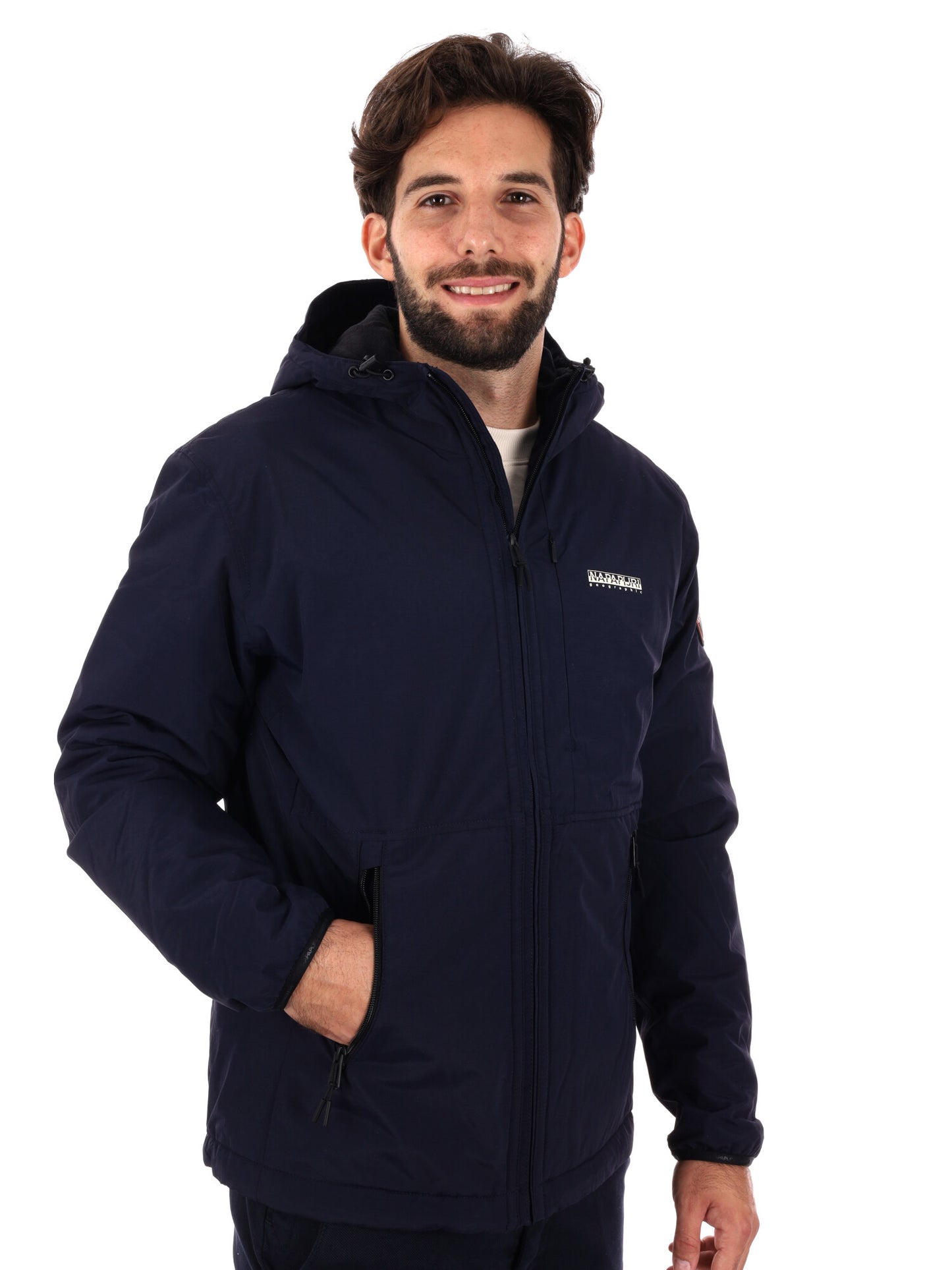 GIACCA CON CAPPUCCIO A-TUNDRA NAPAPIJRI  DA UOMO BLU