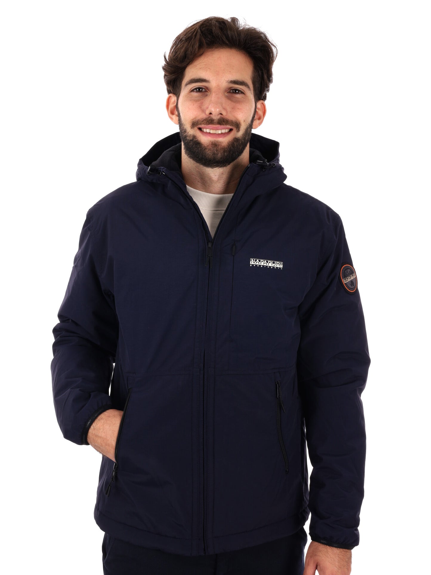 GIACCA CON CAPPUCCIO A-TUNDRA NAPAPIJRI  DA UOMO BLU