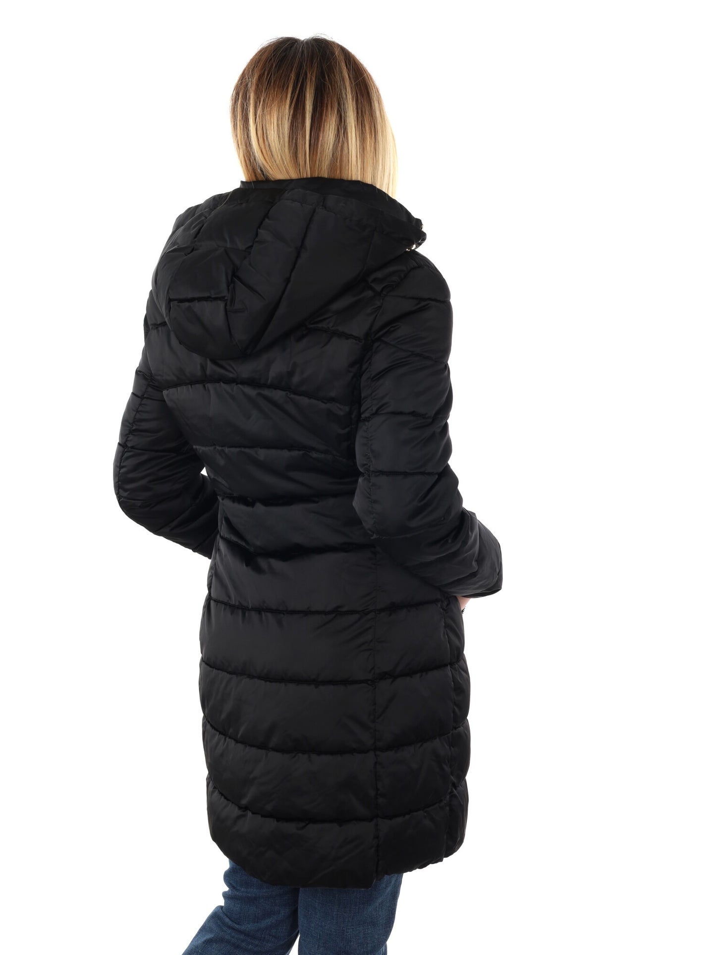 GIACCONE LUNGO TRAPUNTATO YES ZEE DA DONNA NERO