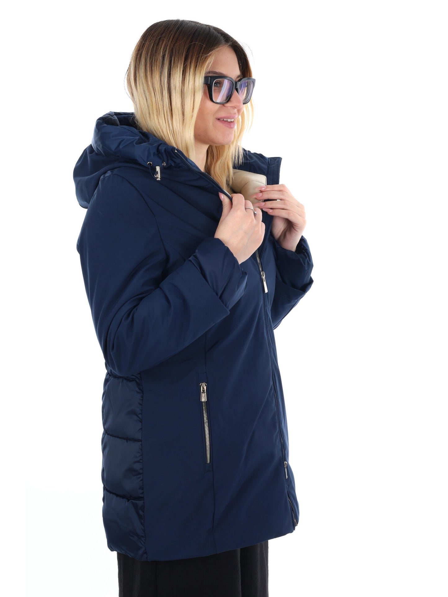 GIACCONE LUNGHEZZA MEDIA YES ZEE DA DONNA BLU