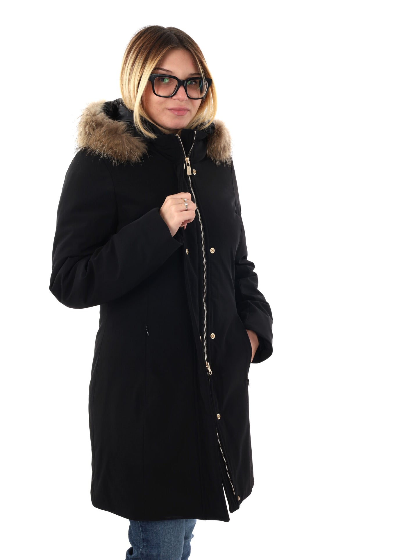 GIACCONE IDROREPELLENTE CON CAPPUCCIO YES ZEE DA DONNA NERO