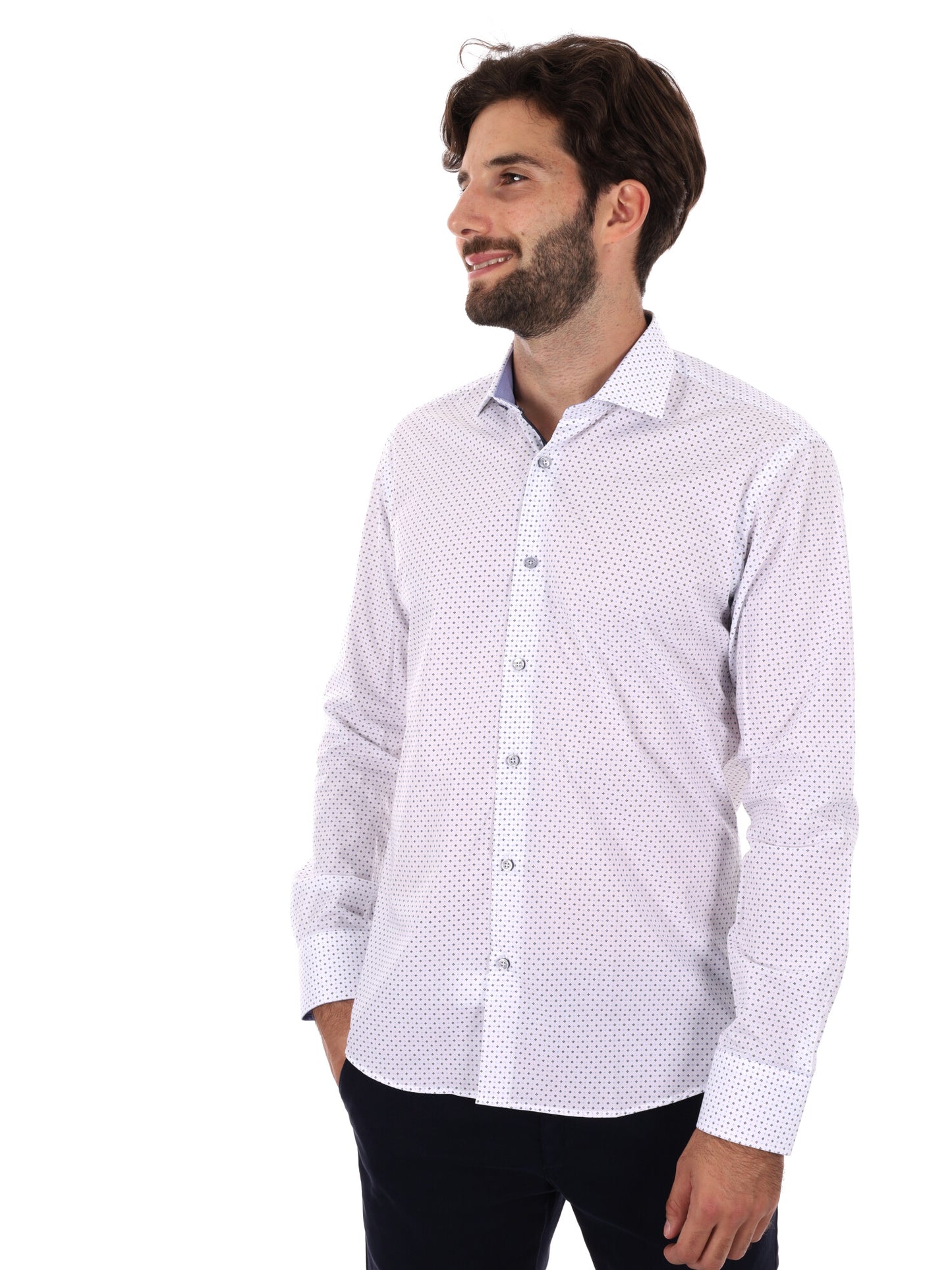 CAMICIA PARKER FB DA UOMO BIANCO BLU
