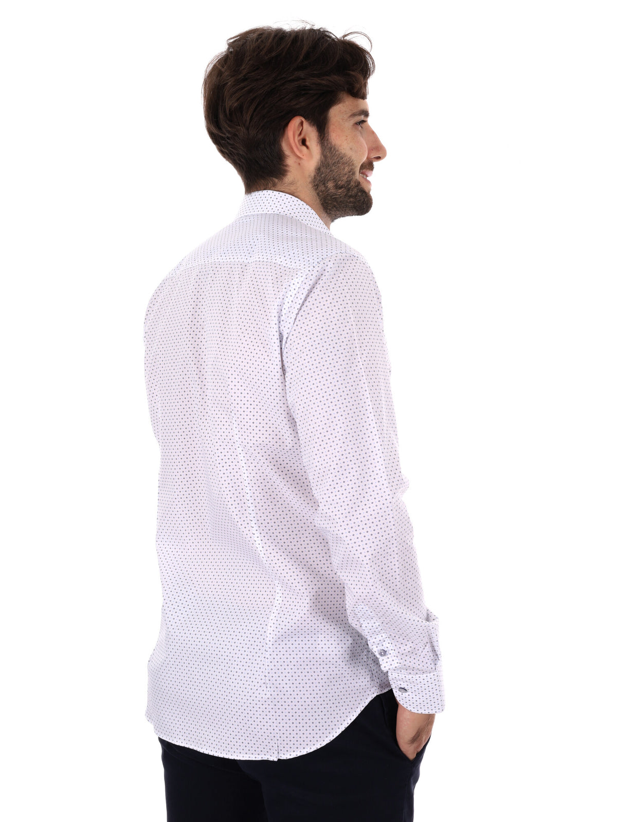 Fb camicia londra da uomo bianco-blu