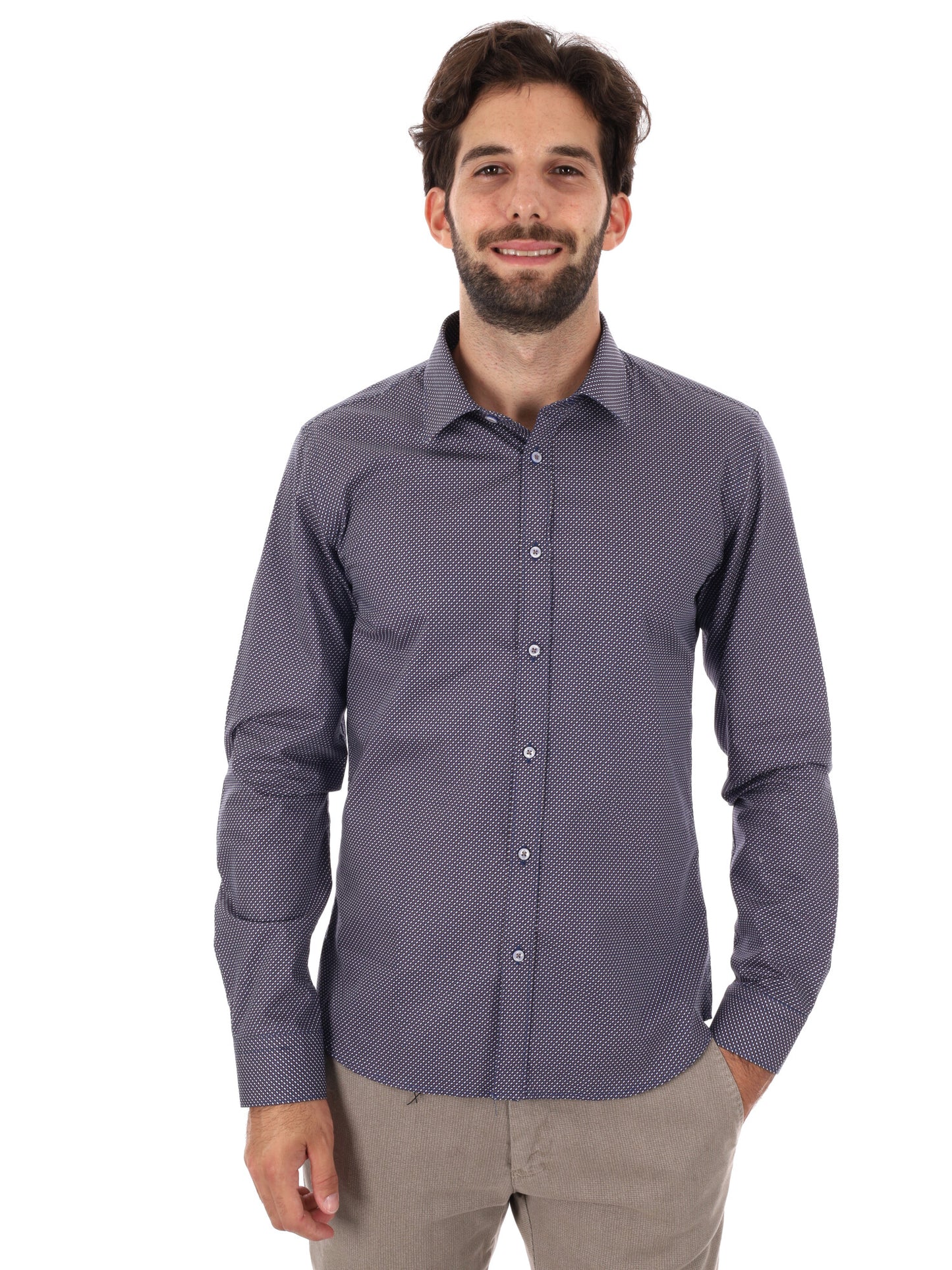 CAMICIA PENTAX FB DA UOMO BLU MARRONE