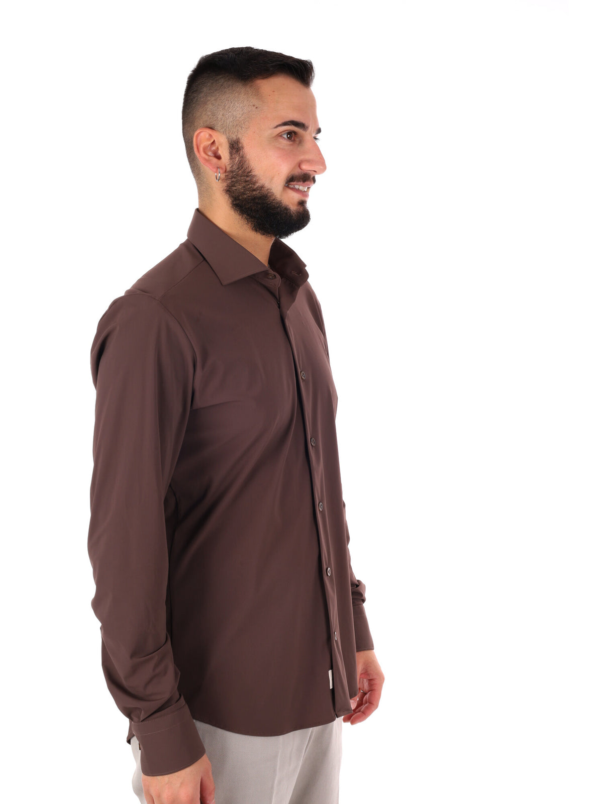 F.b. camicia tecnica da uomo moro