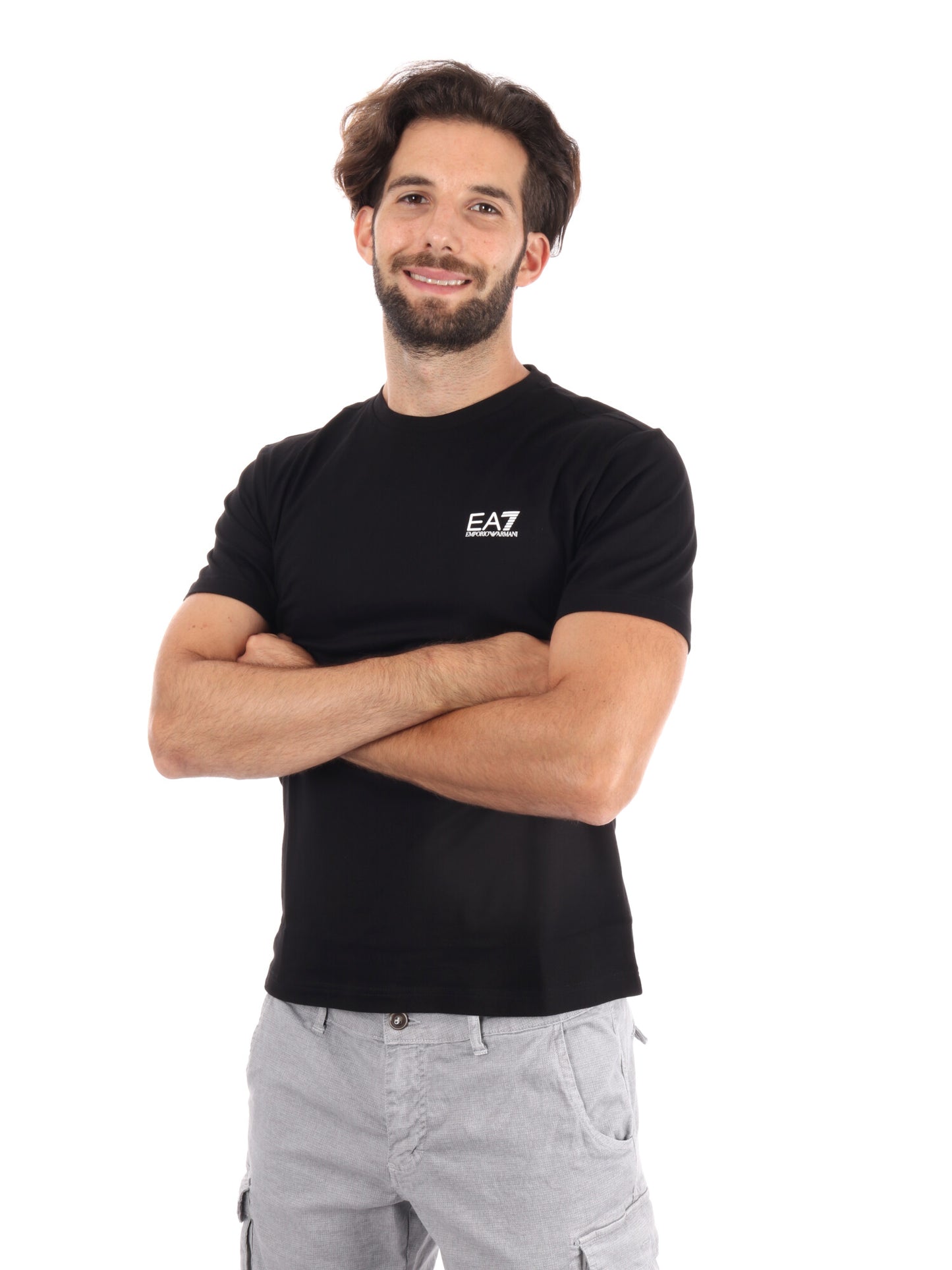 T-SHIRT CORE IDENTITY EA7 EMPORIO ARMANI UOMO NERO