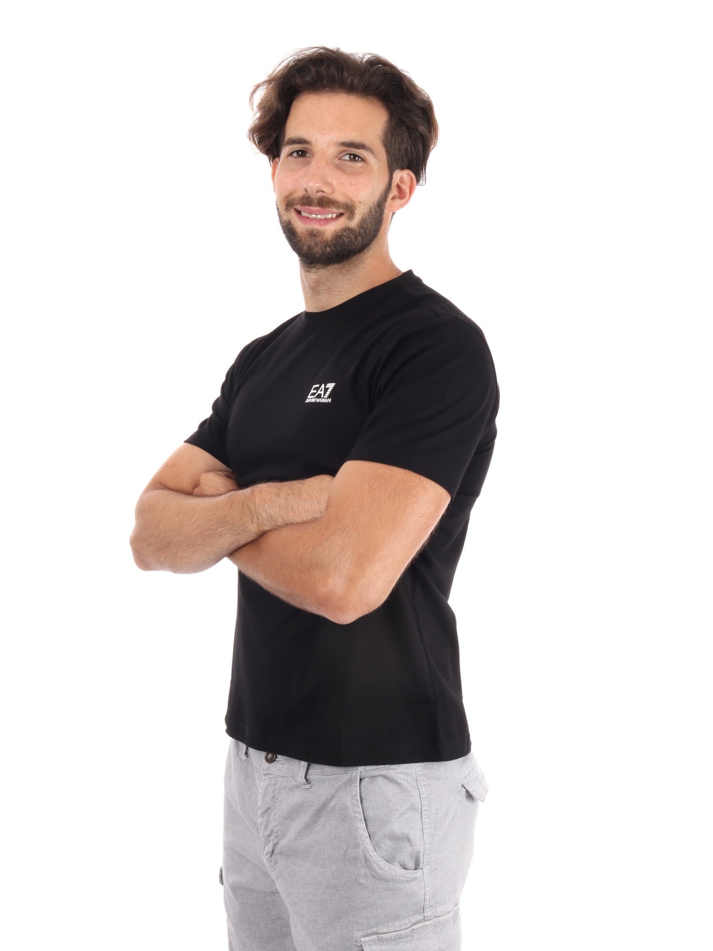 T-SHIRT CORE IDENTITY EA7 EMPORIO ARMANI UOMO NERO