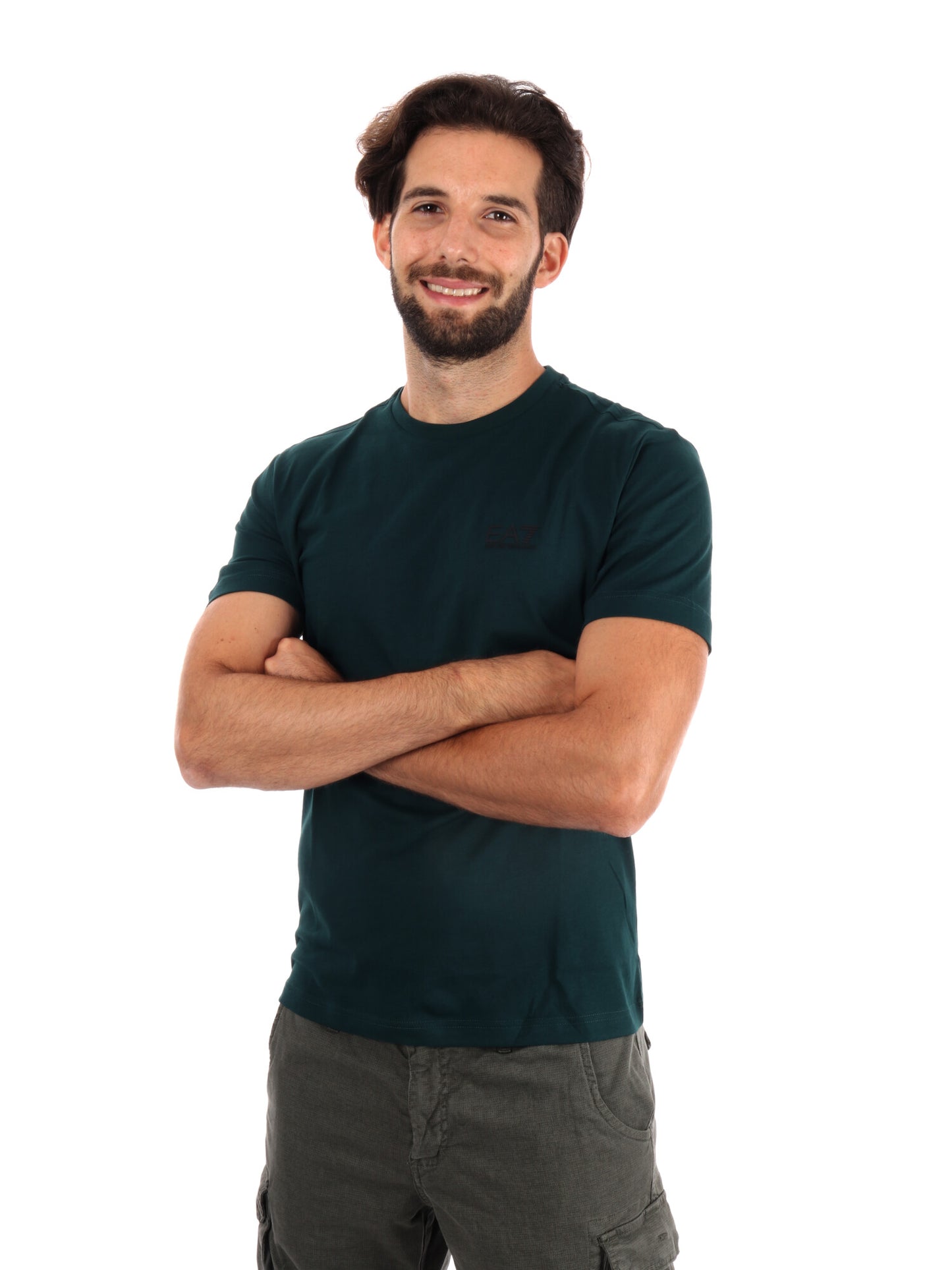 T-SHIRT CORE IDENTITY EA7 EMPORIO ARMANI UOMO VERDE SCURO