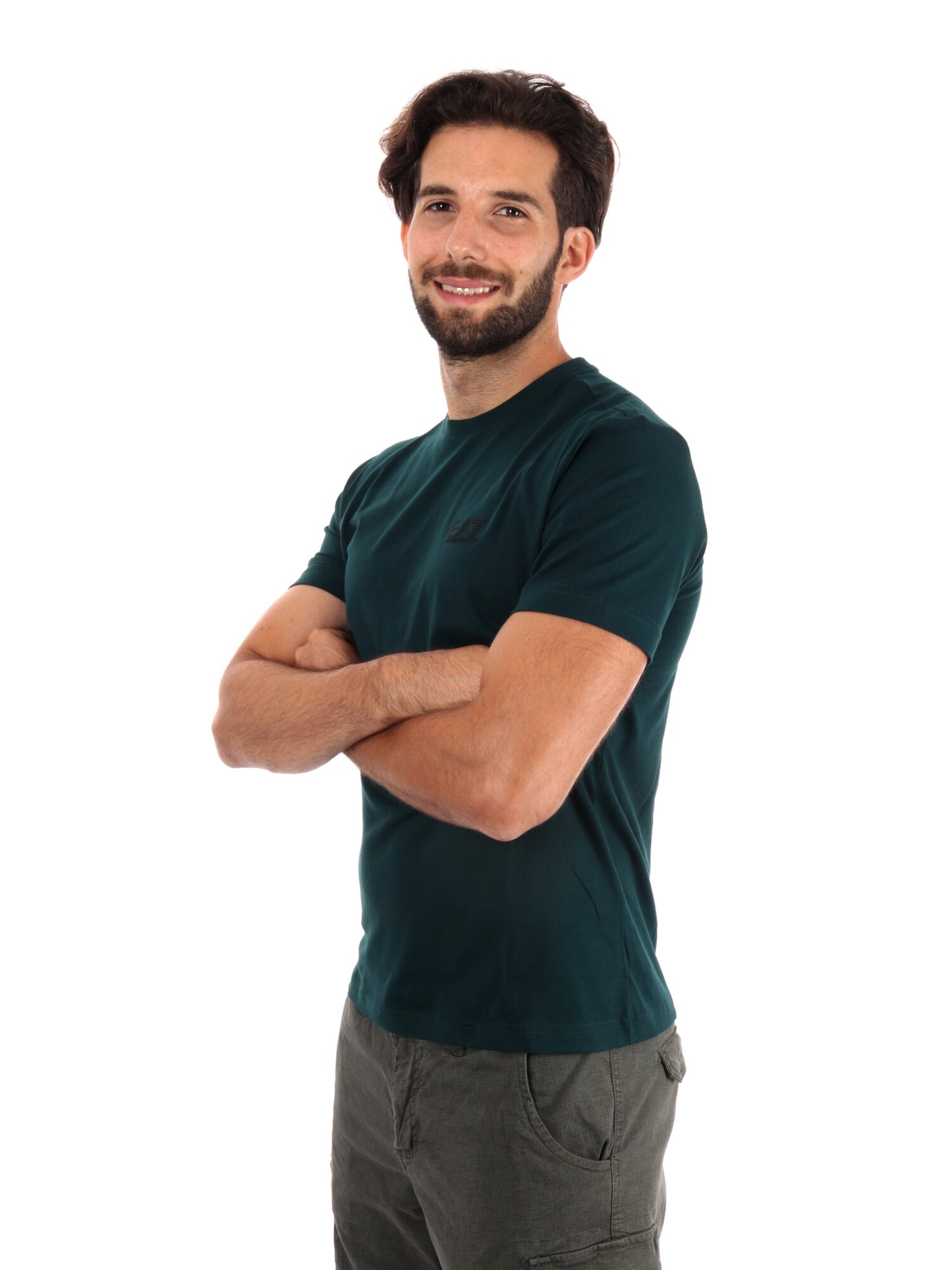 T-SHIRT CORE IDENTITY EA7 EMPORIO ARMANI UOMO VERDE SCURO