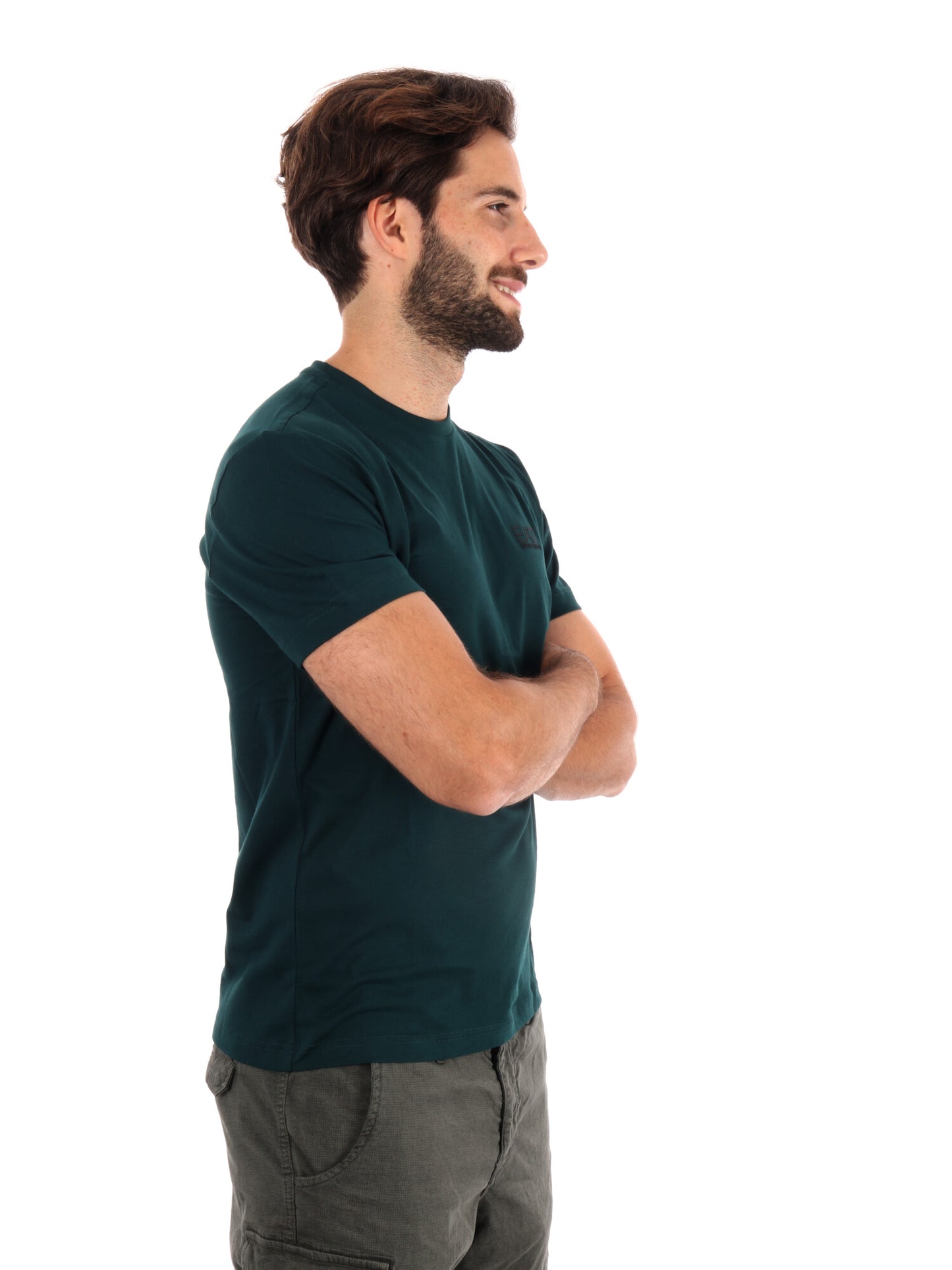T-SHIRT CORE IDENTITY EA7 EMPORIO ARMANI UOMO VERDE SCURO