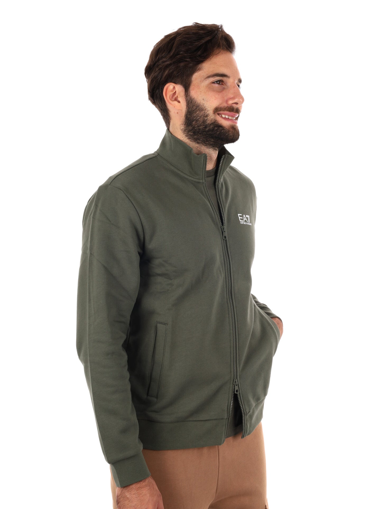 FELPA TRAIN CORE EA7 EMPORIO ARMANI 7 DA UOMO VERDE MILITARE