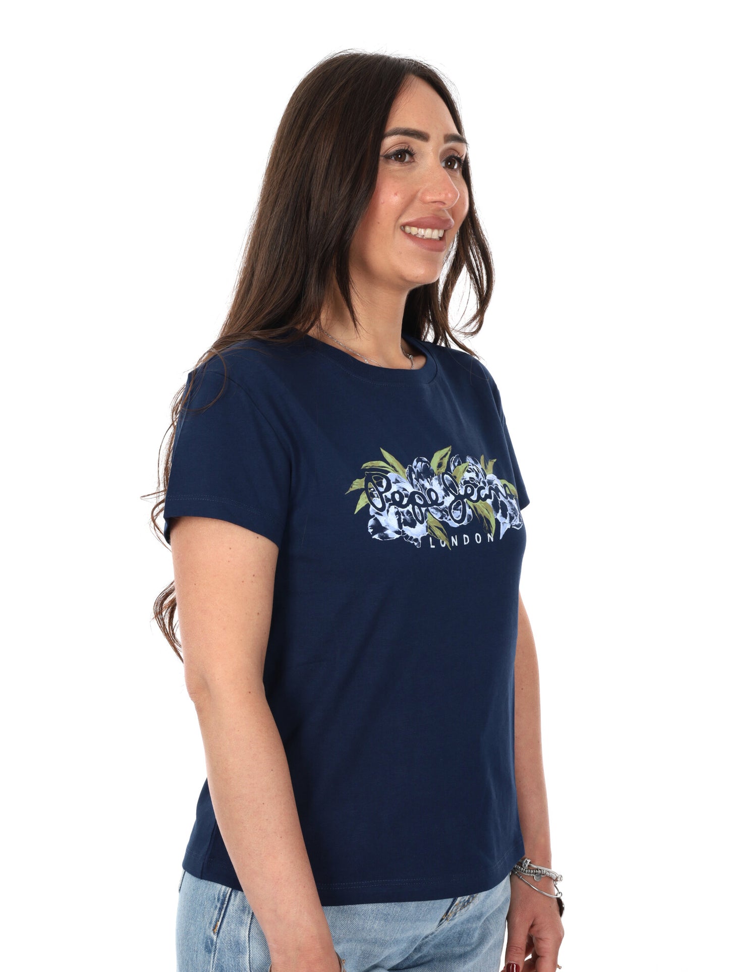 T-shirt Mahina Pepe Jeans donna in cotone blu