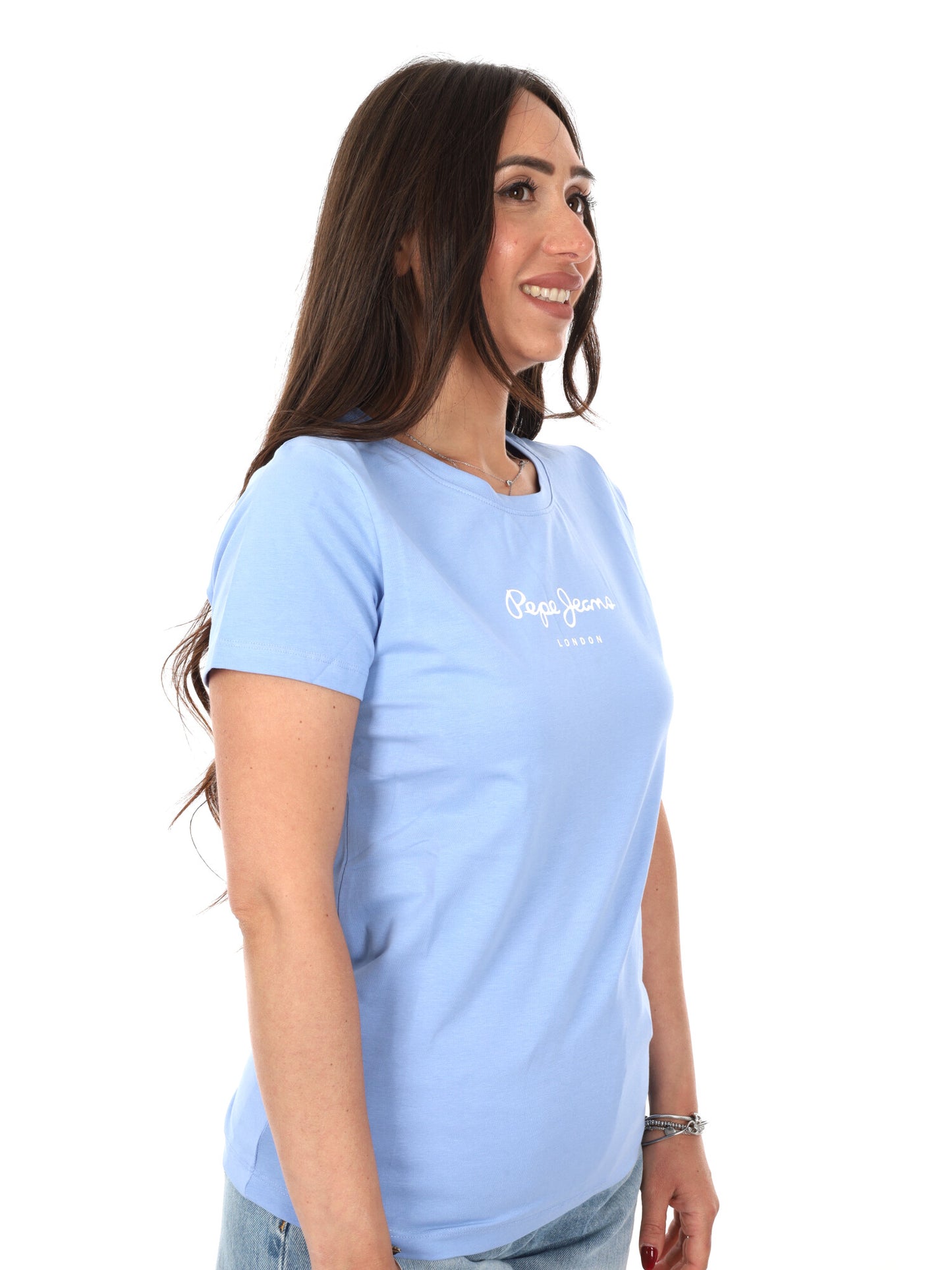 T-shirt New Virginia di Pepe Jeans da donna azzurra