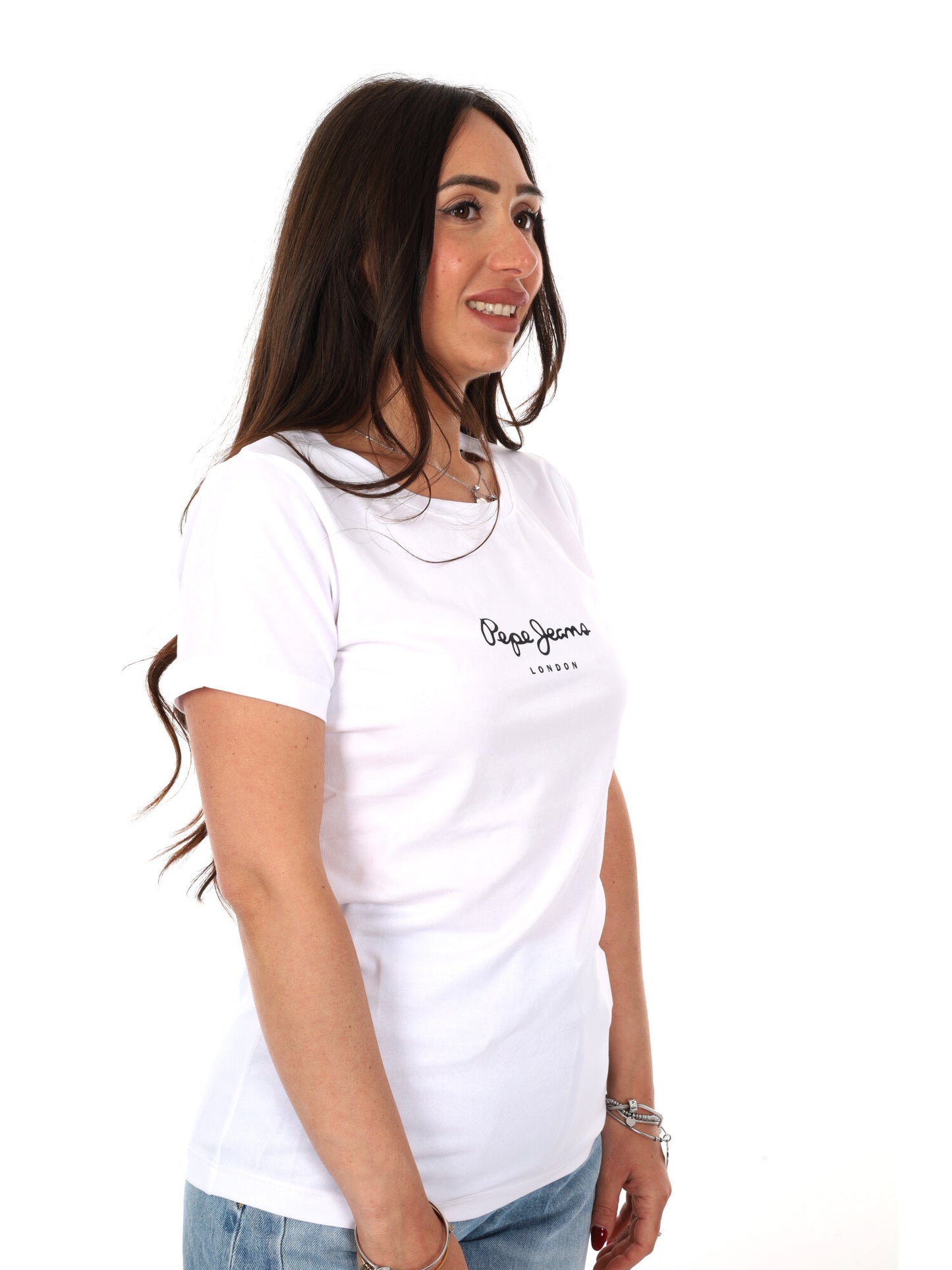 T-shirt donna Pepe Jeans New Virginia slim fit bianca