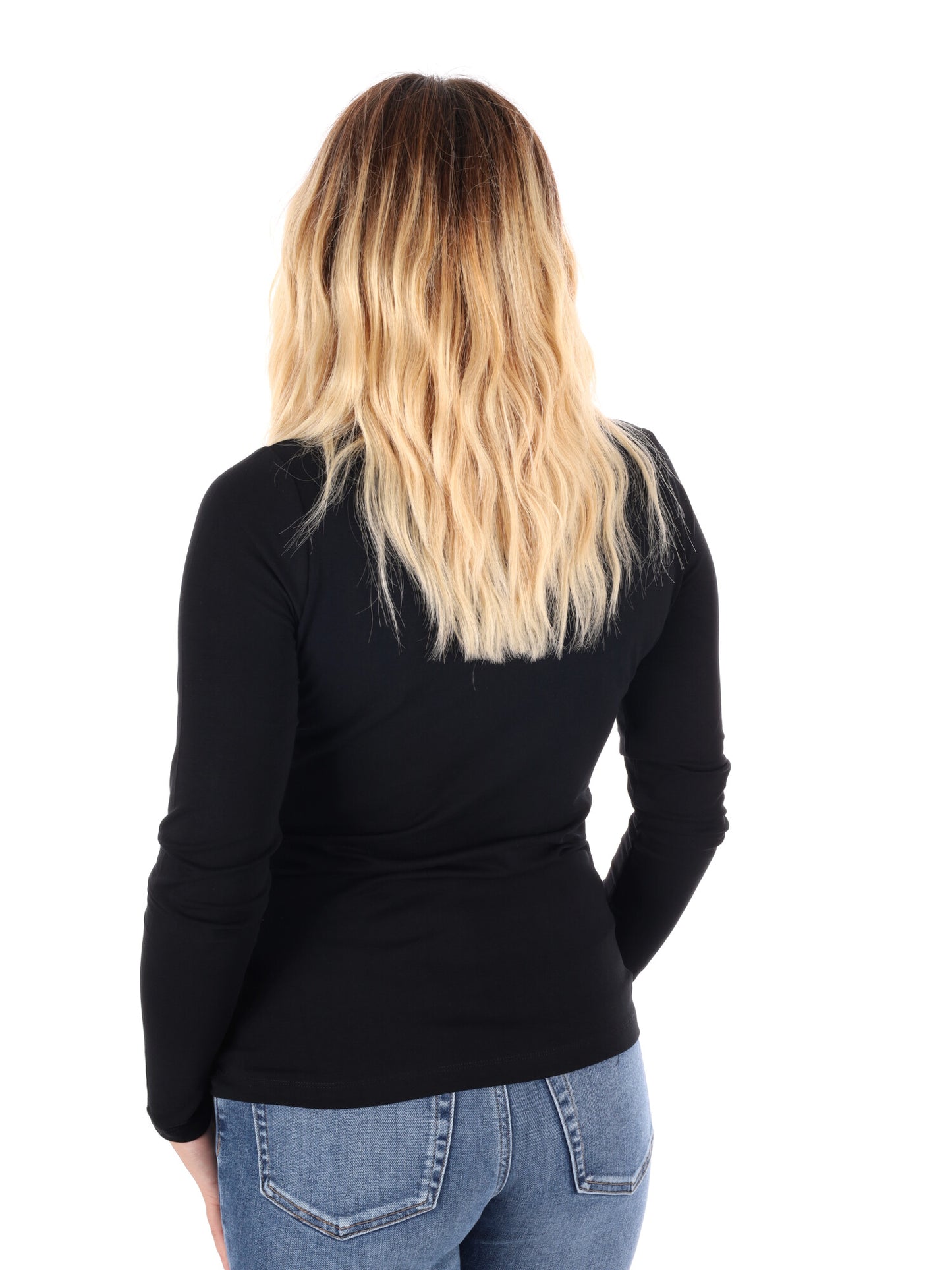 MAGLIA A MANICHE LUNGHE NEW VIRGINIA PEPE JEANS DA DONNA NERO