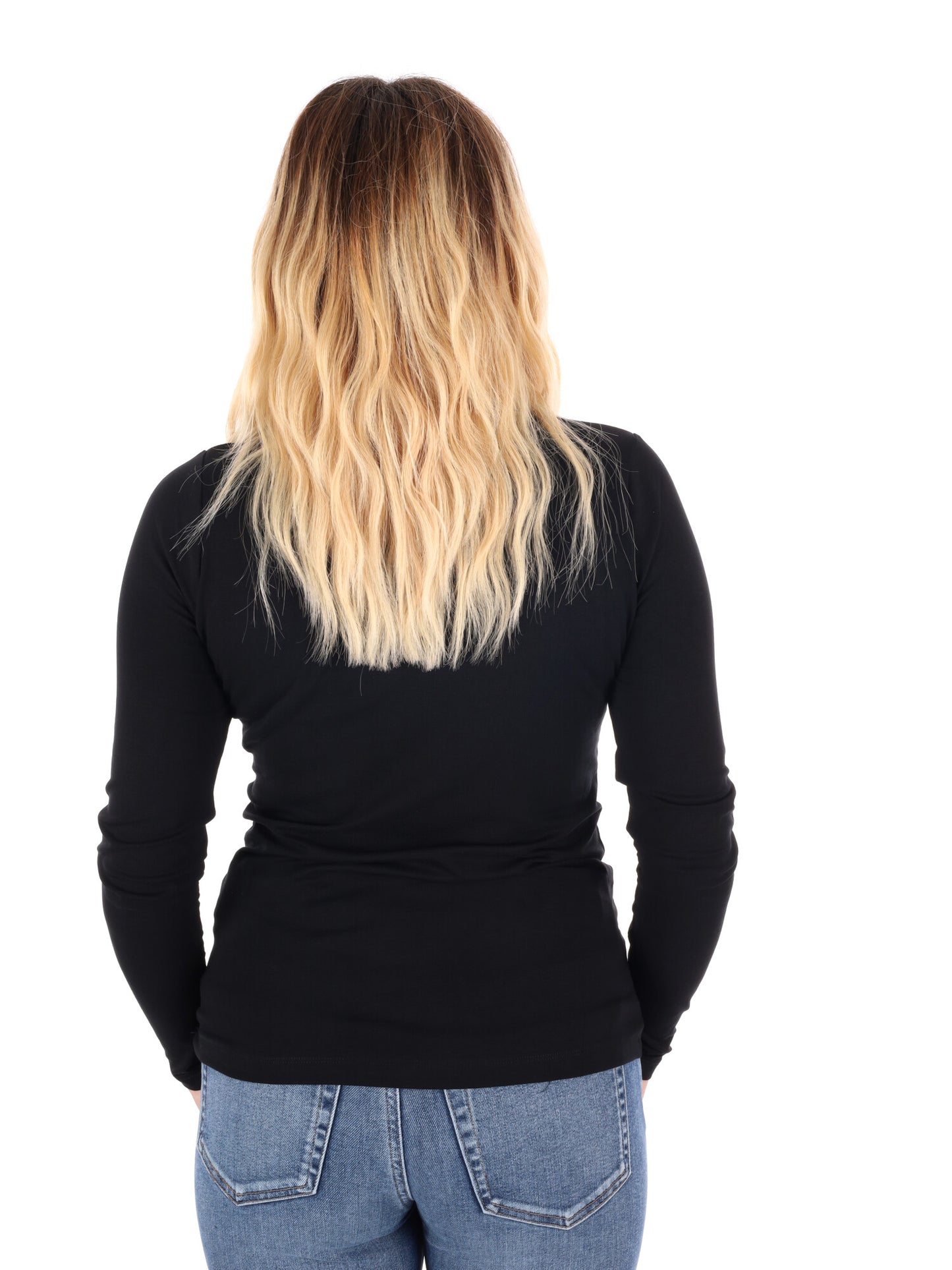 MAGLIA A MANICHE LUNGHE NEW VIRGINIA PEPE JEANS DA DONNA NERO