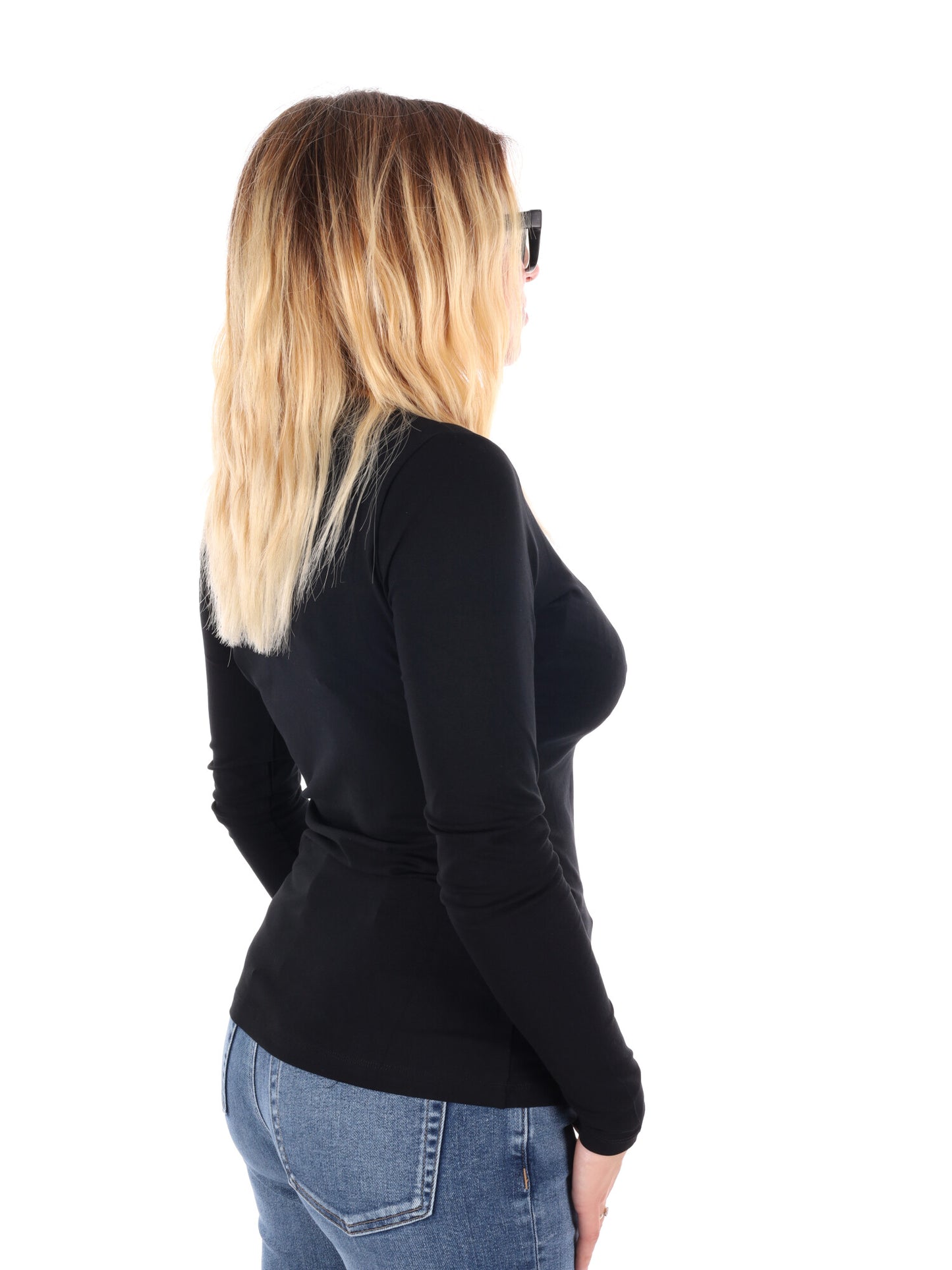 MAGLIA A MANICHE LUNGHE NEW VIRGINIA PEPE JEANS DA DONNA NERO