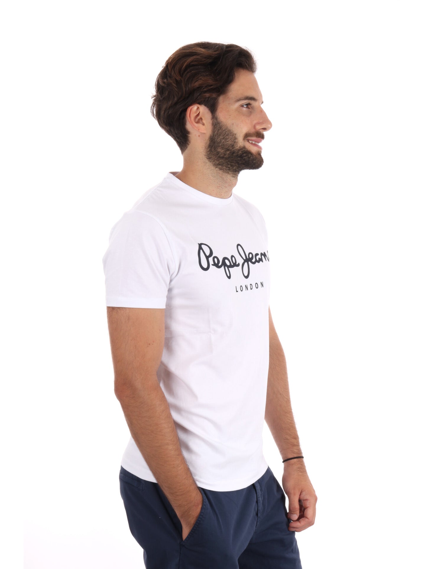 T-SHIRT SLIM FIT CON LOGO PEPE JEANS DA UOMO BIANCO