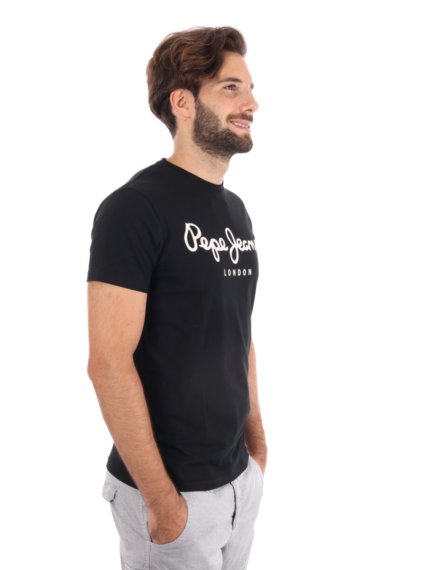 T-SHIRT SLIM FIT CON LOGO PEPE JEANS DA UOMO NERO