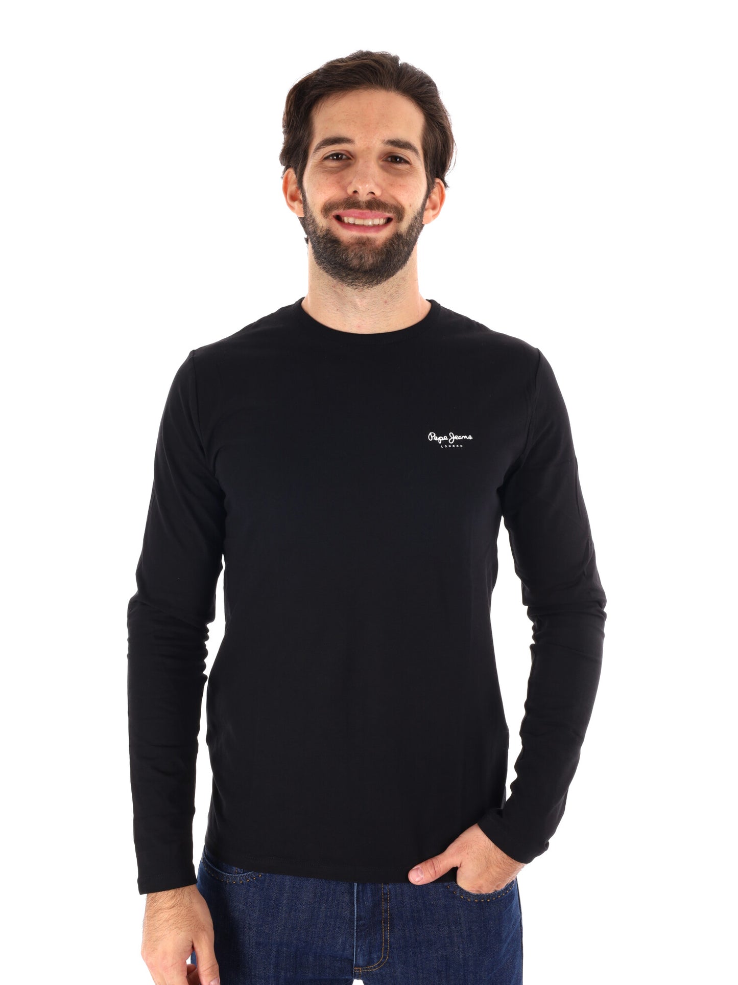 MAGLIA A MANICHE LUNGHE ORIGINAL PEPE JEANS DA UOMO NERO