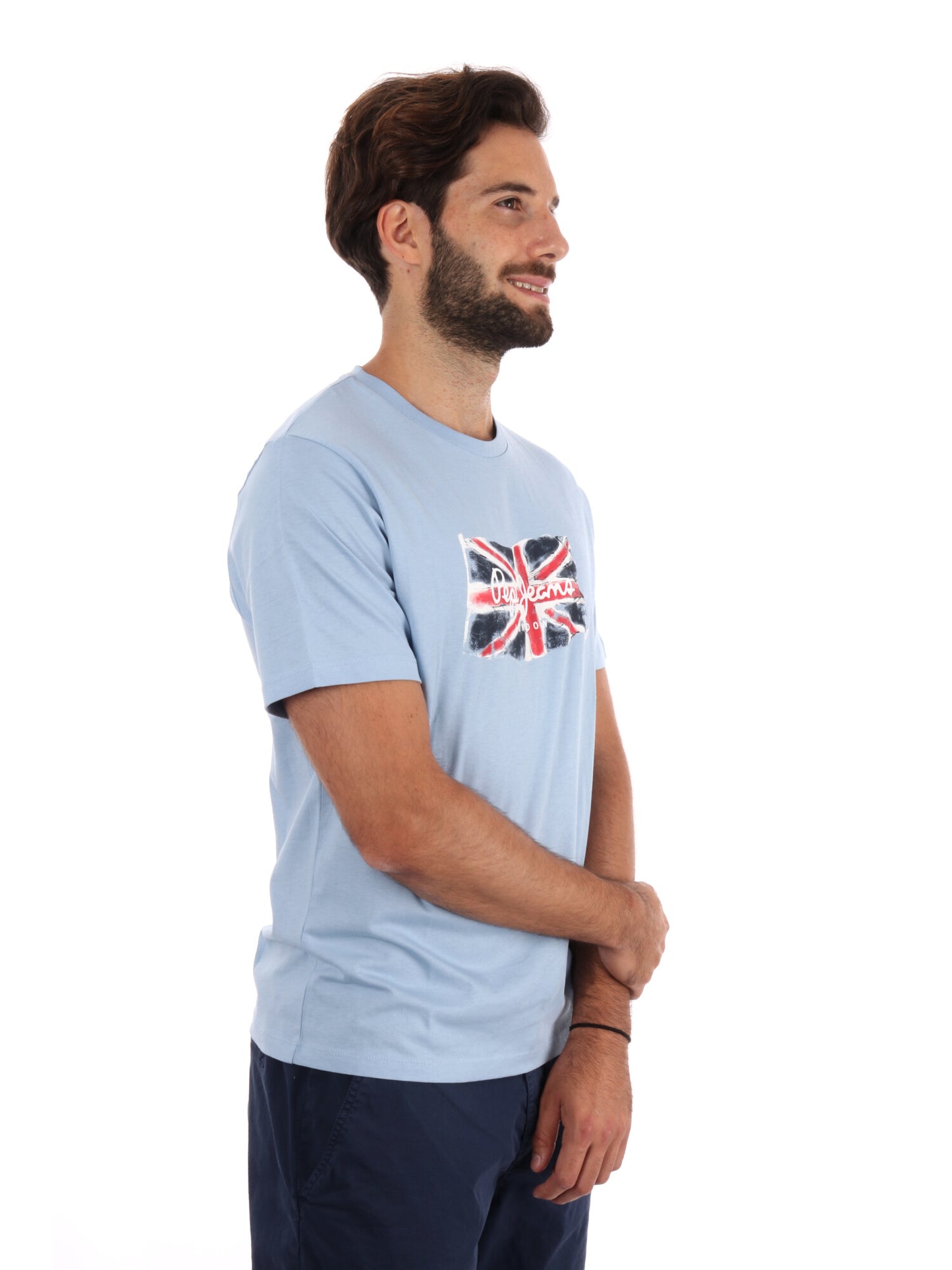 T-SHIRT REGULAR PEPE JEANS DA UOMO CELESTE