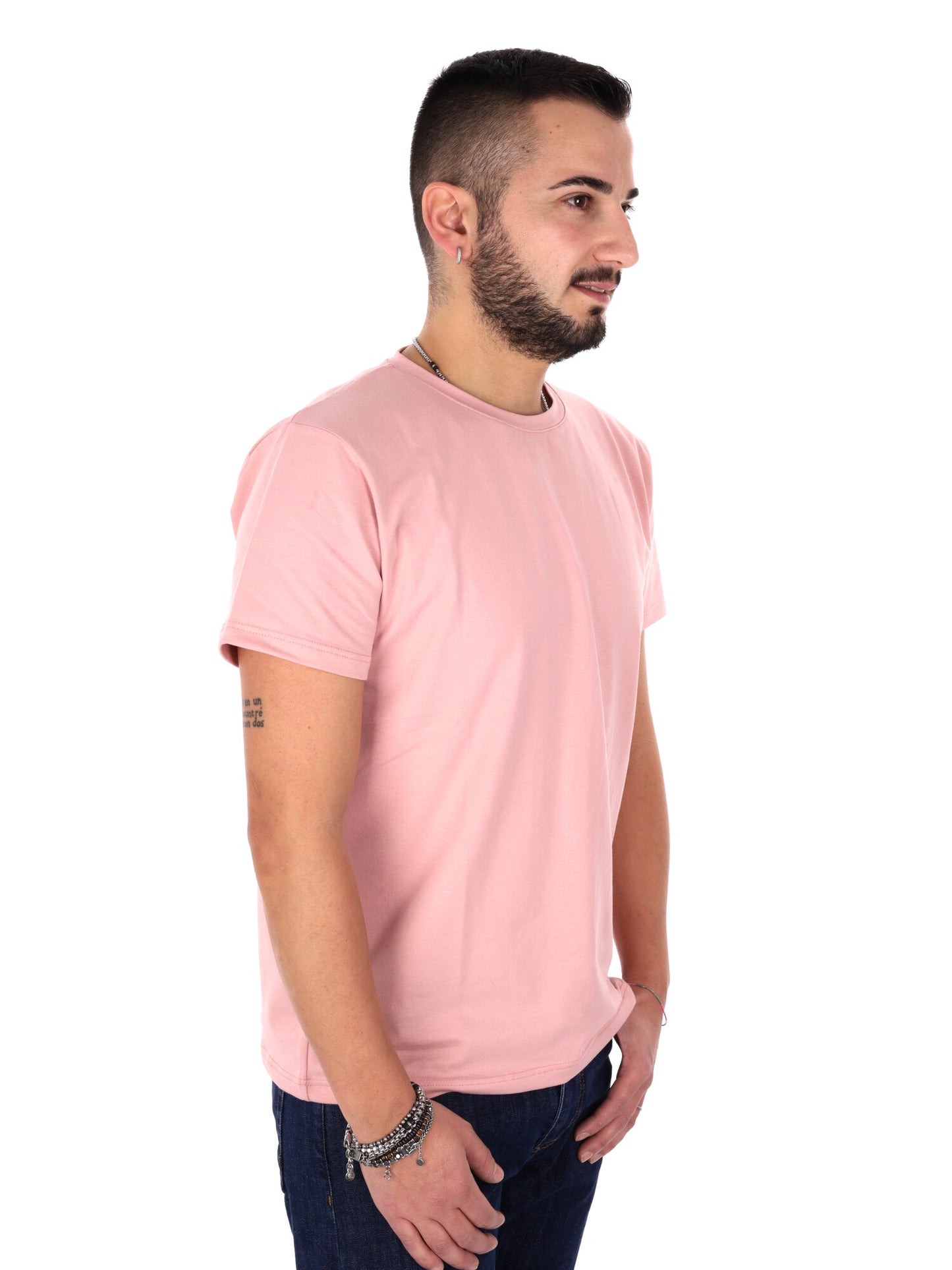 T-shirt rosa Prati da uomo, casual e versatile per la primavera-estate