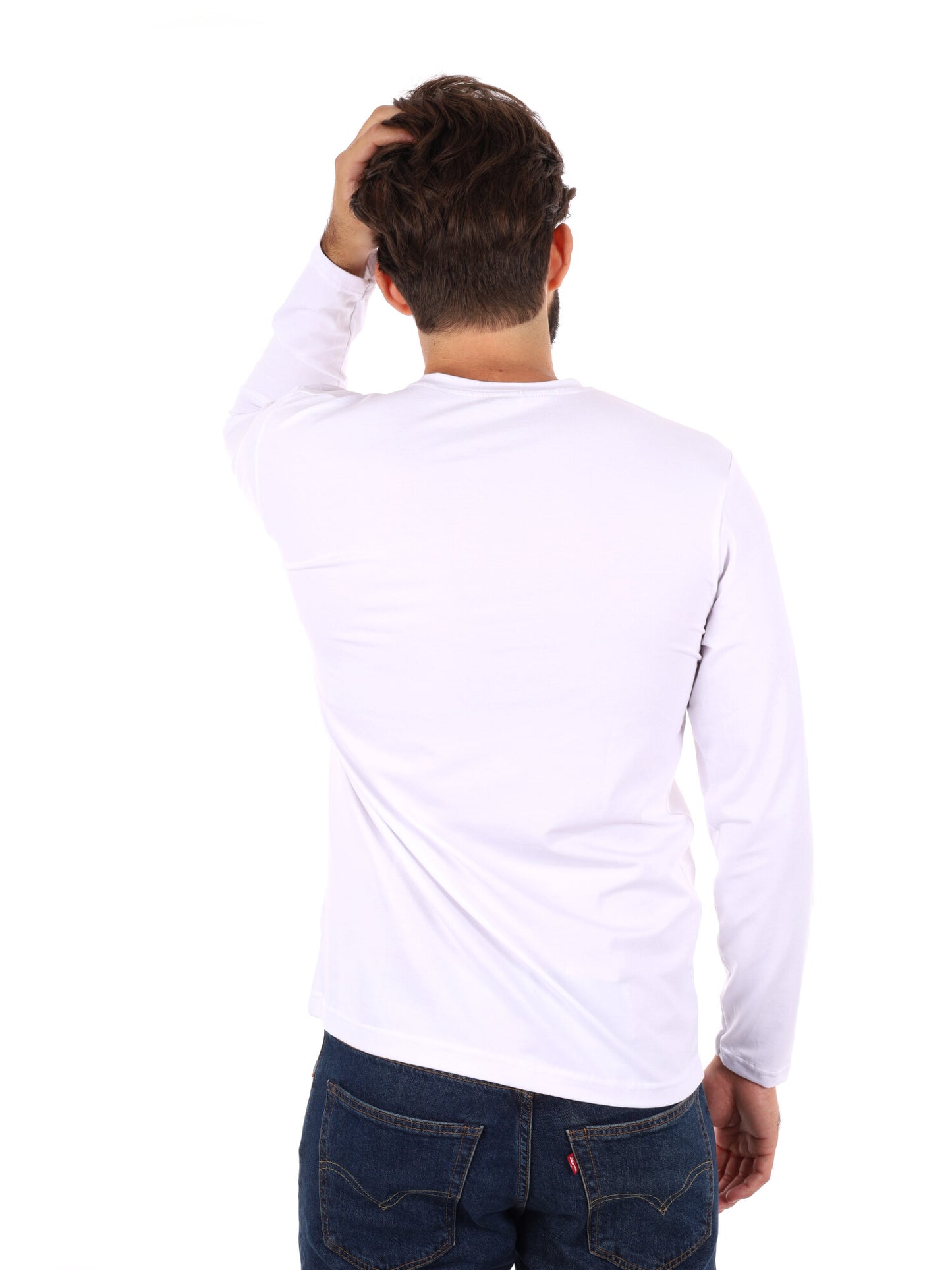 MAGLIA A MANICHE LUNGHE FB DA UOMO BIANCO