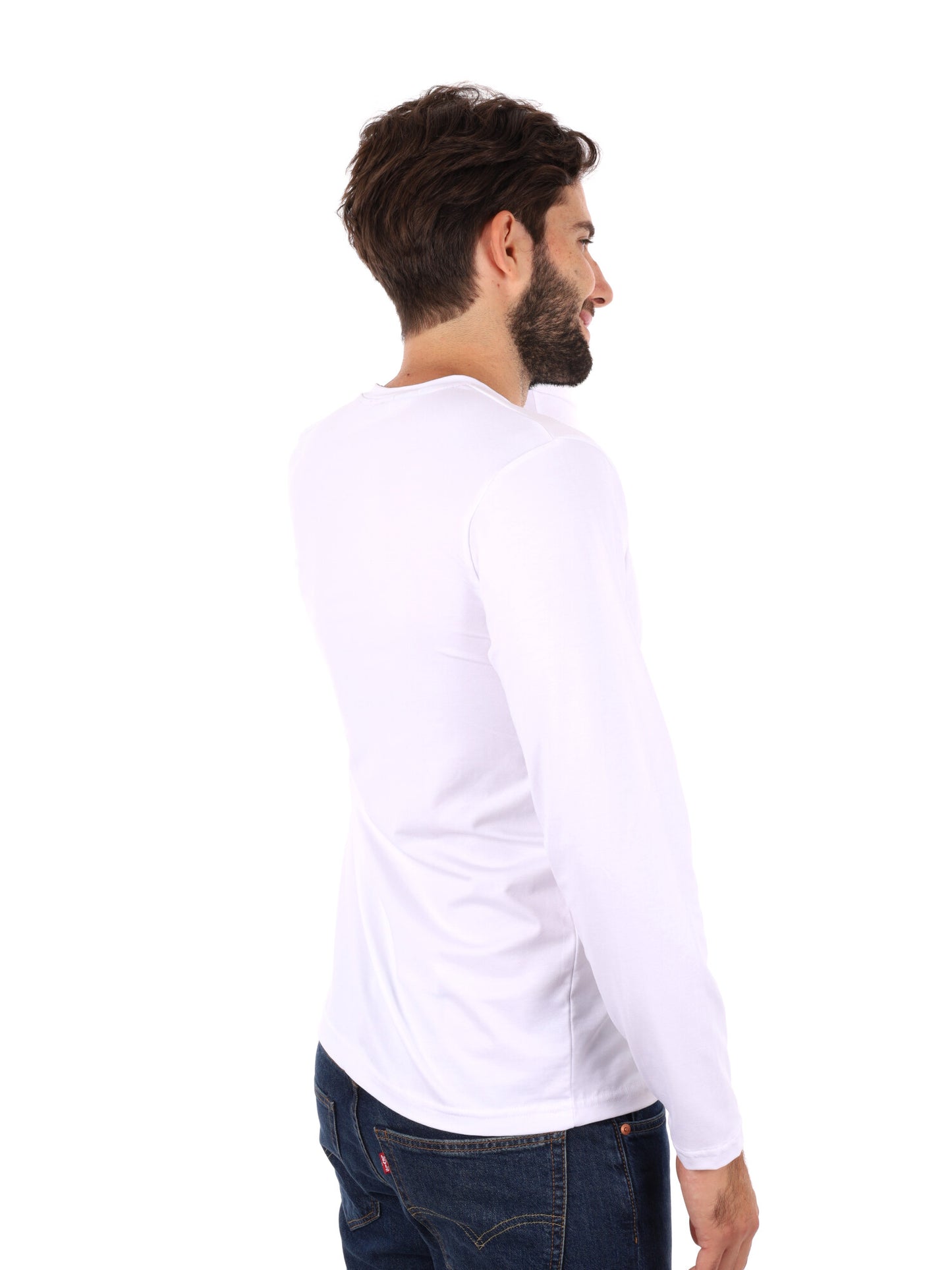MAGLIA A MANICHE LUNGHE FB DA UOMO BIANCO