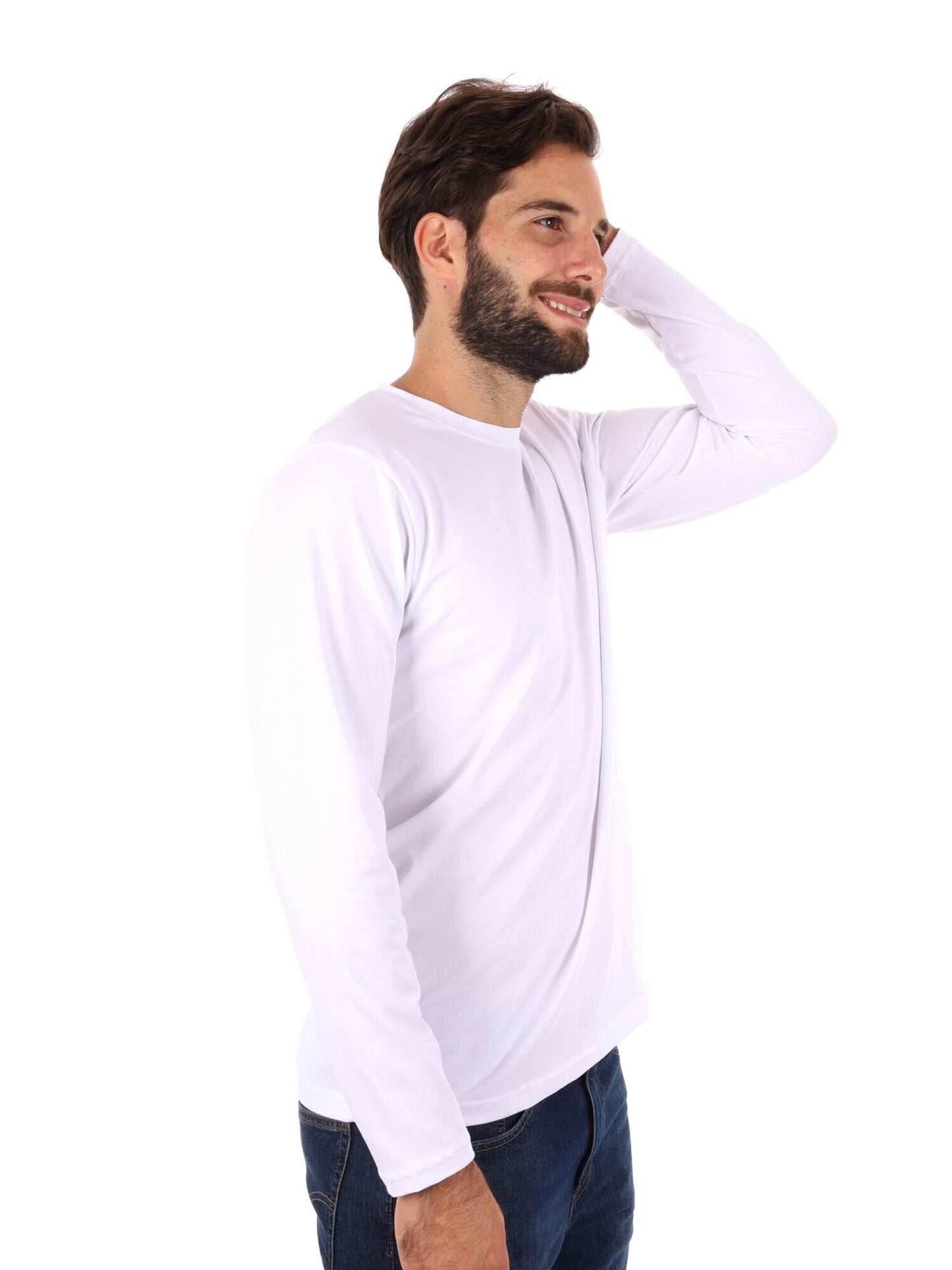 MAGLIA A MANICHE LUNGHE FB DA UOMO BIANCO