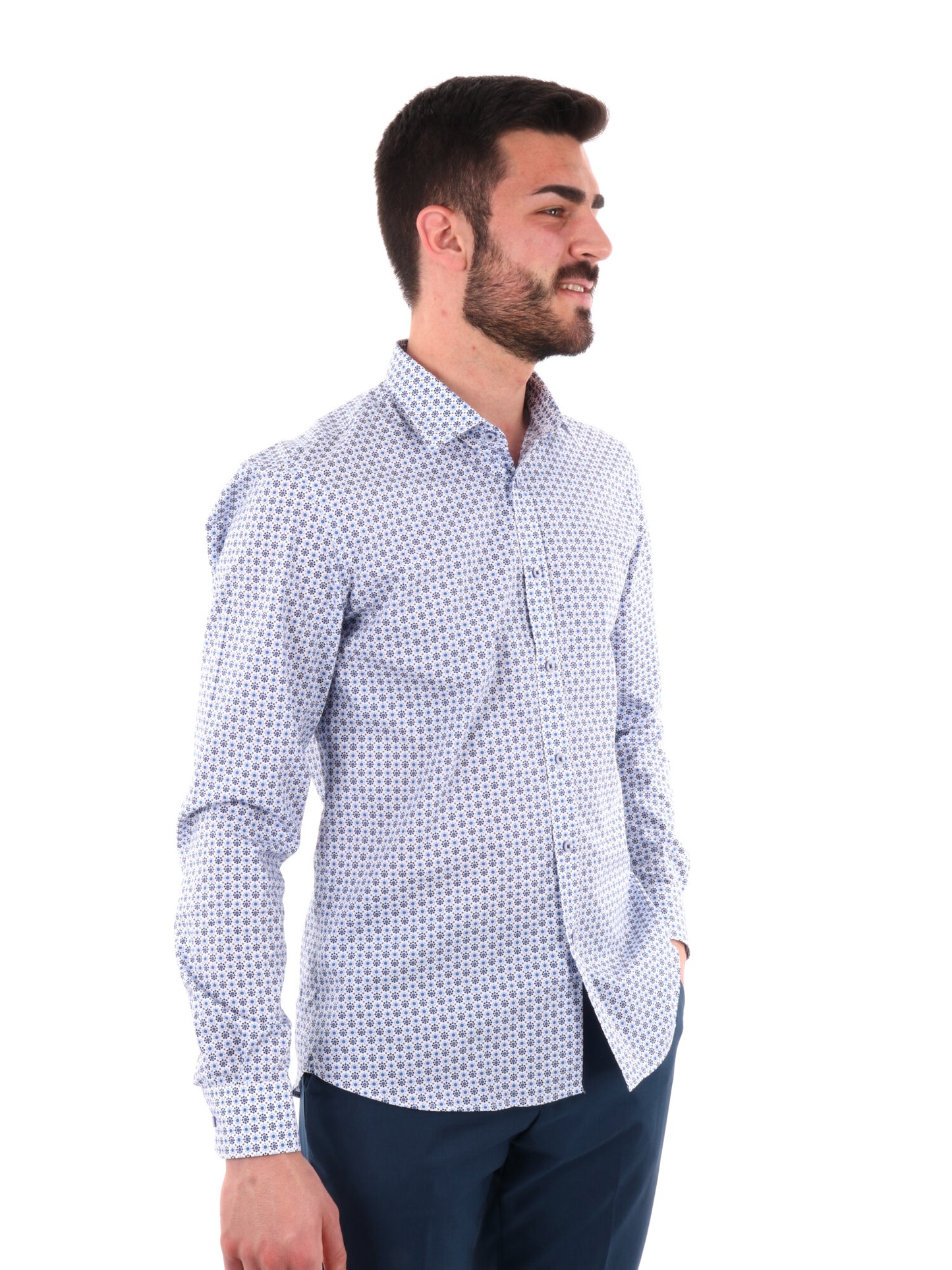 F.B. CAMICIA FANTASI - BLU