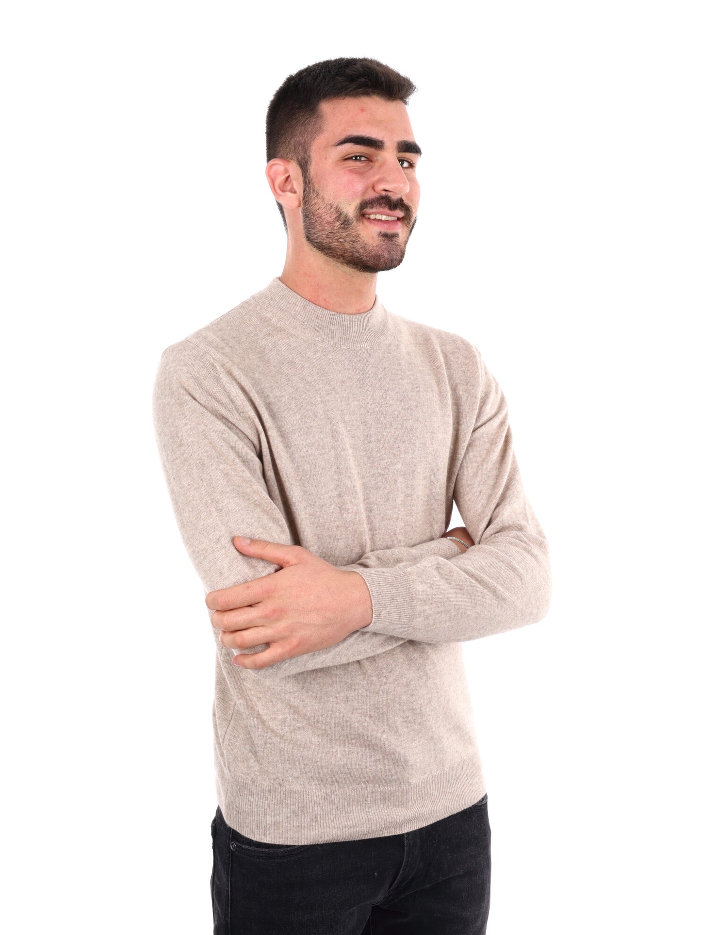 MAGLIA REFLEX GIROCOLLO FB DA UOMO BEIGE