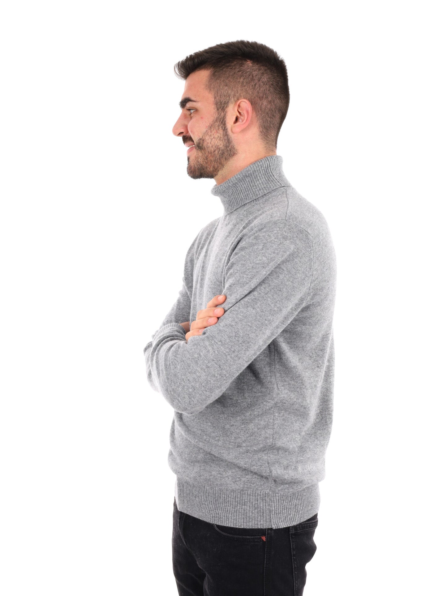 MAGLIA CON COLLO DOLCEVITA FB DA UOMO GRIGIO