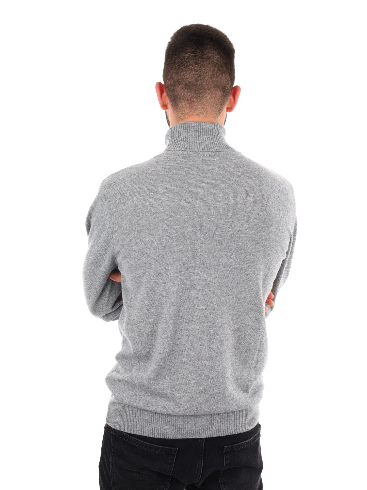 MAGLIA CON COLLO DOLCEVITA FB DA UOMO GRIGIO