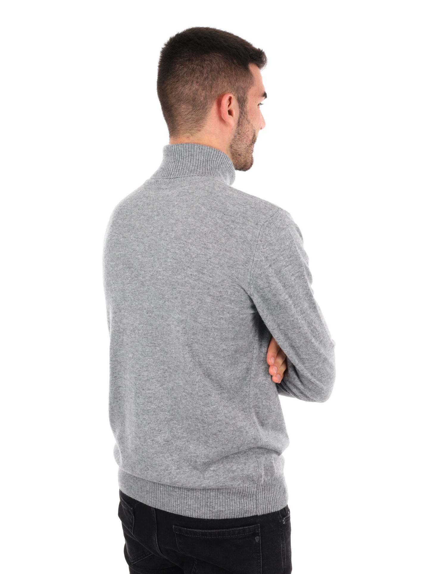 MAGLIA CON COLLO DOLCEVITA FB DA UOMO GRIGIO