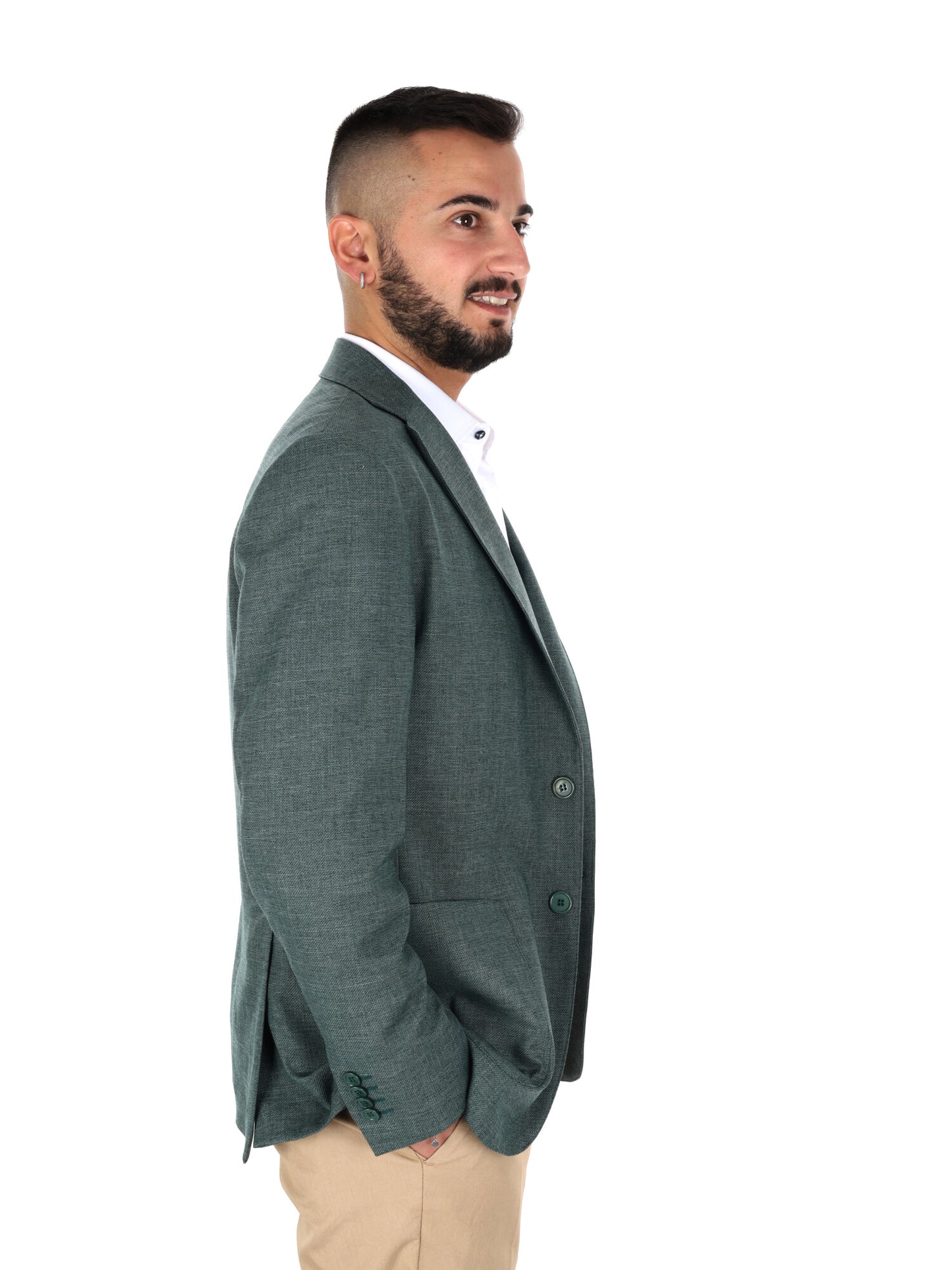 Giacca elegante da uomo FB verde per primavera estate 2026
