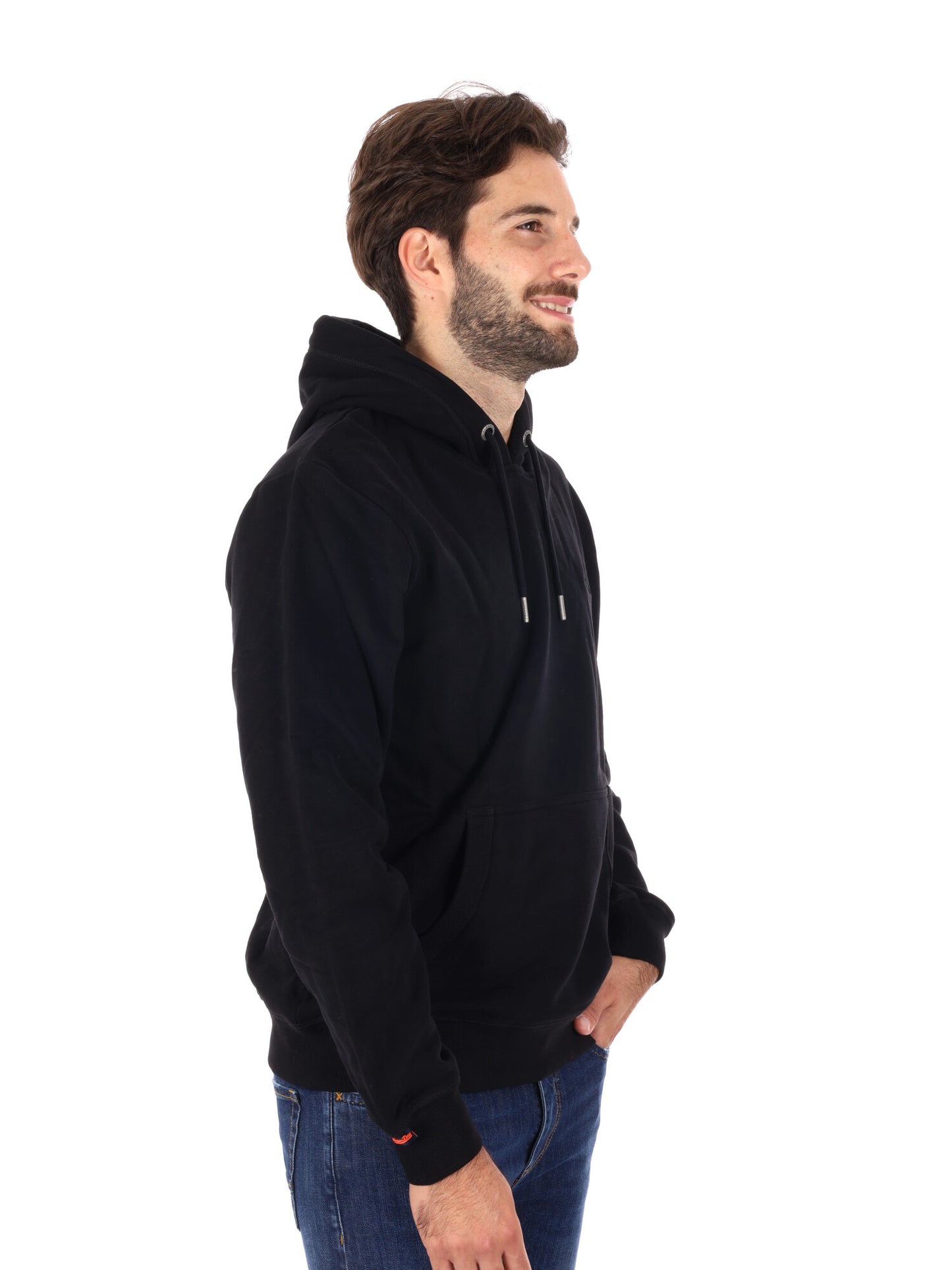 FELPA CON CAPPUCCIO ESSENTIAL SUPERDRY DA UOMO NERO