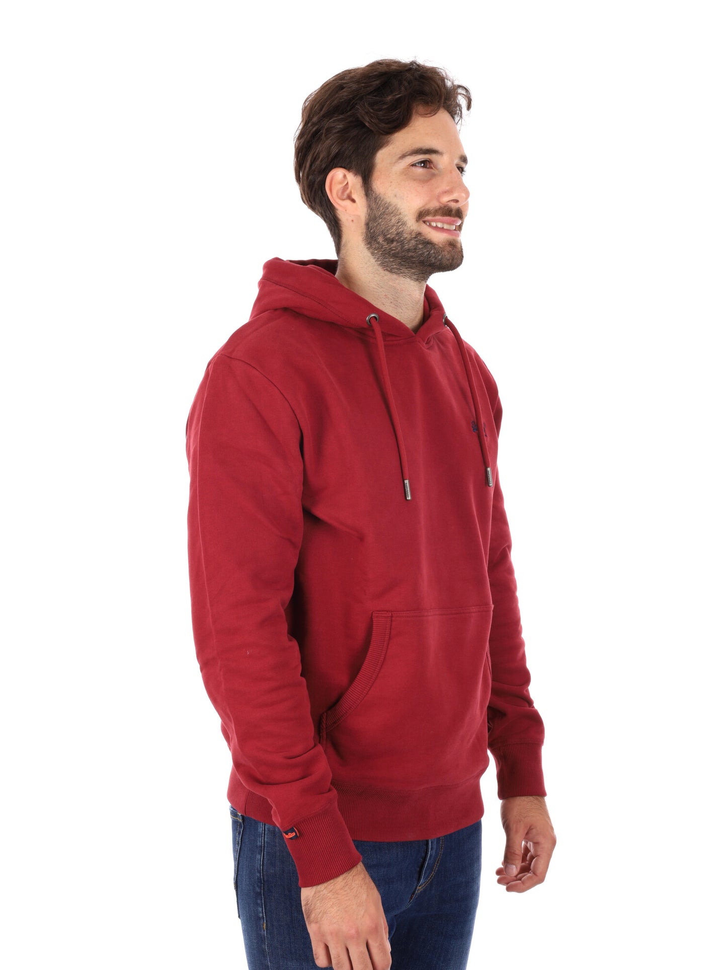 FELPA CON CAPPUCCIO ESSENTIAL SUPERDRY DA UOMO BORDEAUX