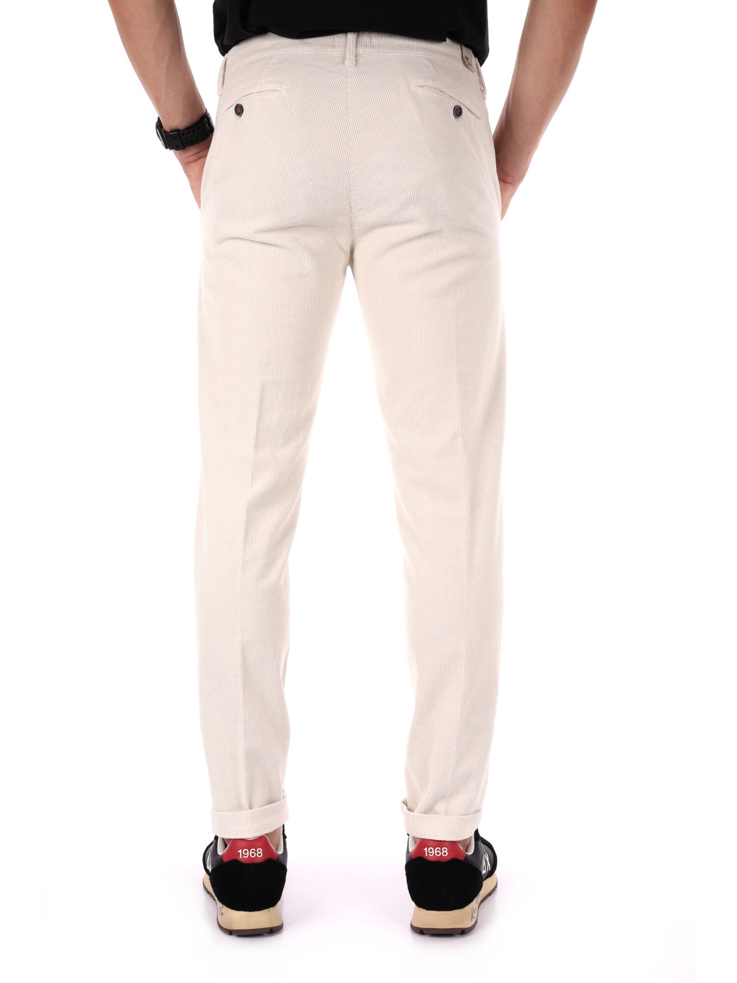 PANTALONE SILVER VELLUTO FB DA UOMO PANNA